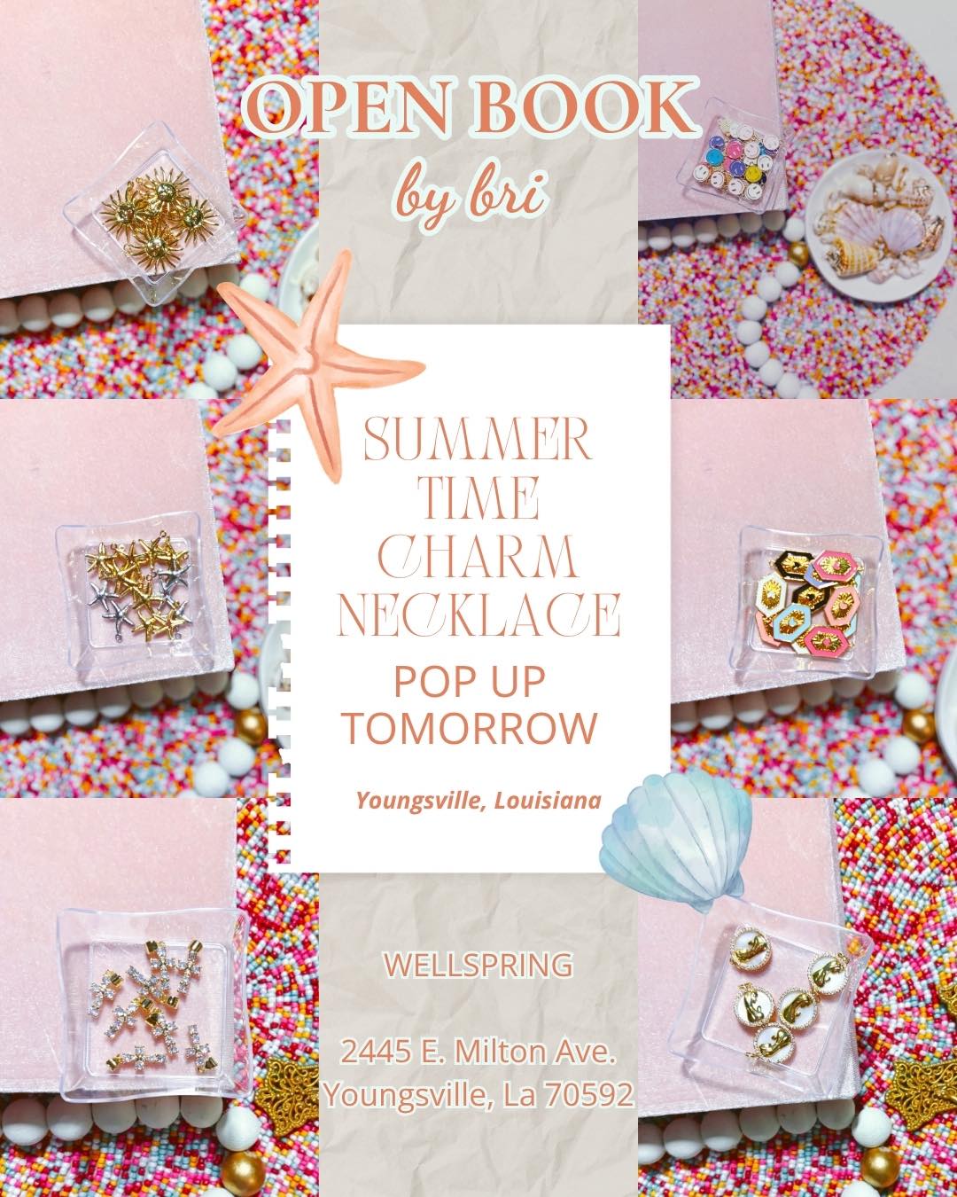 See you soon! 😚 Summer is in full swing, which means the charms are even cuter! ☀️🍉🌊🐚
Come grab the perfect summer accessory tomorrow in 📍Youngsville, Louisiana!
🩵$28 charm necklaces (5 charms included)🩵
I have SO many new options ready for you ladies— you might want two! 🤭
Happening from 10:00am-2:00pm⭐️