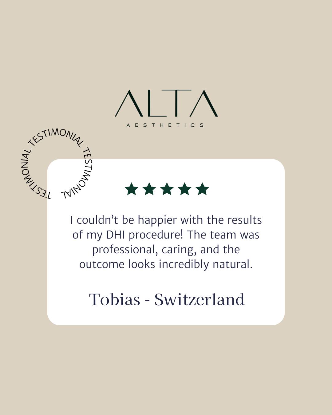 Real words from one of our DHI clients, and the reason we love what we do.
📍Discover DHI at ALTA Aesthetics, Zurich