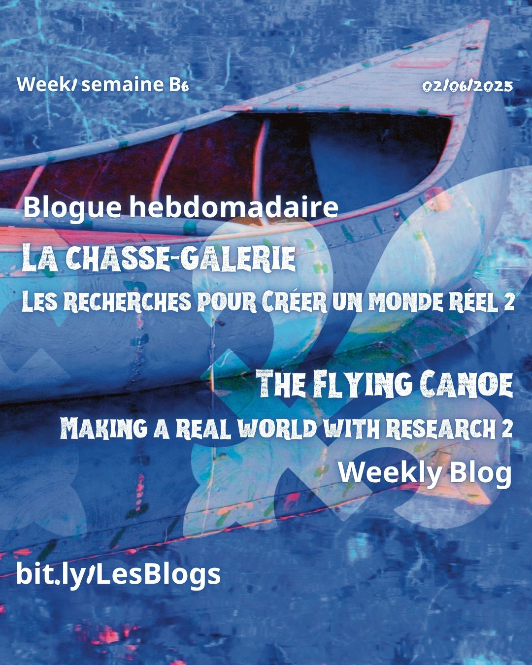 The blog is out! The anatomy of a novel, back to week B with a new novel project. Discover the writing process; follow the progress as I edit and translate The Flying Canoe, an urban fantasy novel from the Multiverse series. Read the next excerpt from Obsession, the first Elfian chronicle from the Guardian-Child Series.
bit.ly/LesBlogs
Le blog est là! L’anatomie d’un roman, retour de la semaine B, nouveau projet de roman. Découvrez le processus d’écriture, suivez la progression de la correction et de la traduction du roman La chasse-galerie, une fantasy urbaine de la série des Druits. Lisez un extrait de l’épilogue publiée de la première trilogie devenue le prologue de la traduction de Obsession, une science fantasy de la série de l’Enfant-Gardien.
#abalabee #ancilians #sciencefantasy #fictionblogs #blogfiction