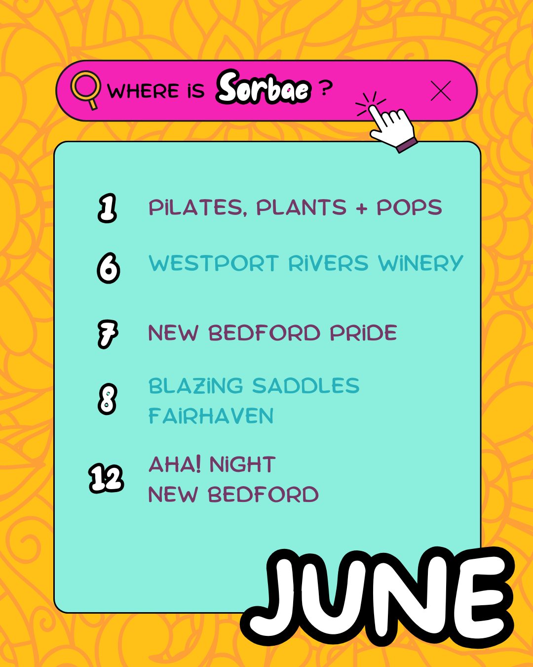 June is for pops, parties and Pride! 🌈🥳
Markets, movement, mocktails, and maybe your new favorite flavor 👀
Catch us poppin’ up all month long - and if you’re planning something sweet for July or August, now’s your chance to lock us in.
Slide into the DMs or hit up the website to get started. 💌
🌐 sorbaefrozentreats.com/events