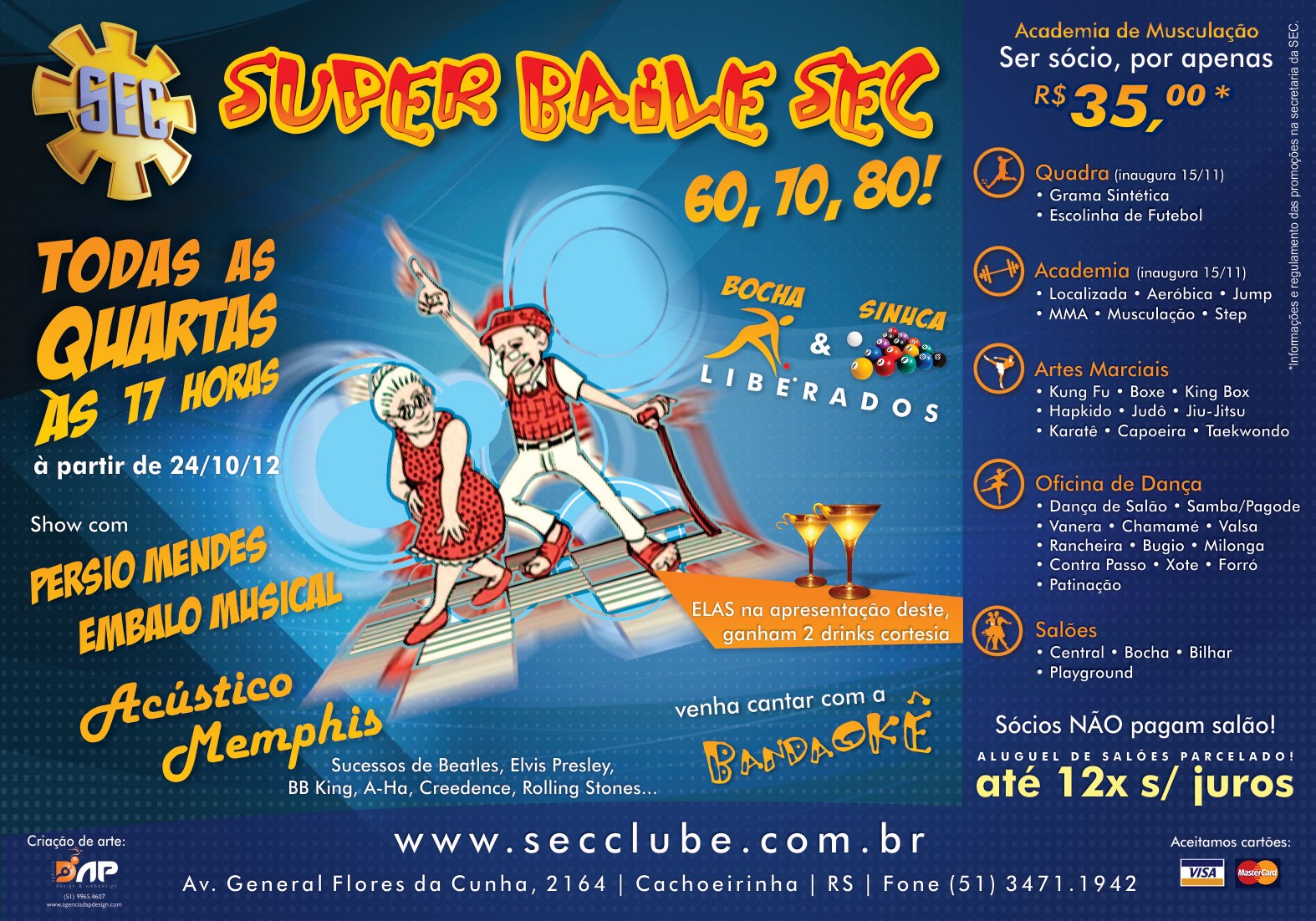 Arte bem estilo da época, há exatamente 12 anos.
Agência DAP Design, que tinha um ano e meio de existência, a fazer a gestão de marketing para a SEC Cachoeirinha. Na época que as redes sociais estavam no início e as artes eram sempre impressas para publicidade.
#marketingdigital #socialmedia #designgrafico #sec #empreendedor #google #dmv #cachoeirinhars