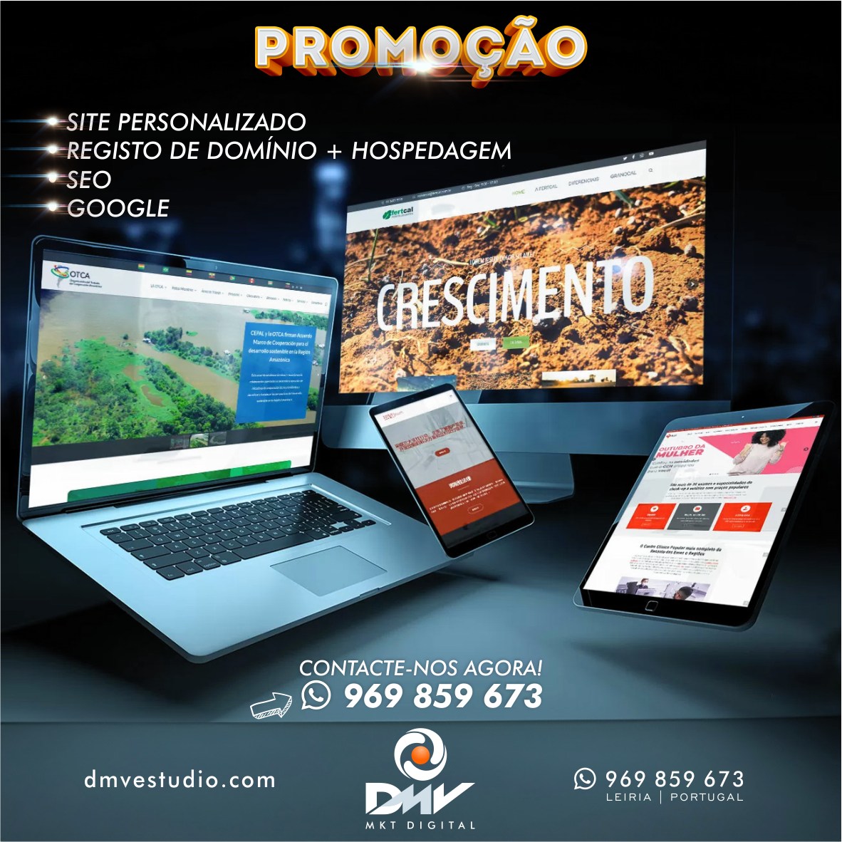 🚀 Promoção Especial: Site Personalizado com SEO Incluído! 🚀
Quer destacar o seu negócio online? Agora pode ter um site profissional totalmente personalizado e otimizado para motores de busca (SEO) a um preço imbatível! Aumente a visibilidade e credibilidade do seu negócio, atraia mais clientes e eleve as suas vendas. 🌐📈
Oportunidade Limitada!
💻 Contacte-nos e impulsione o seu negócio com um site que faz a diferença na sua empresa!
#SitesPersonalizados #SEO #PromoçãoEspecial #CresçaOnline #marketingdigital #socialmedia #designgrafico #trafegopago #empreendedor #google #website #criacaodesites #dmv