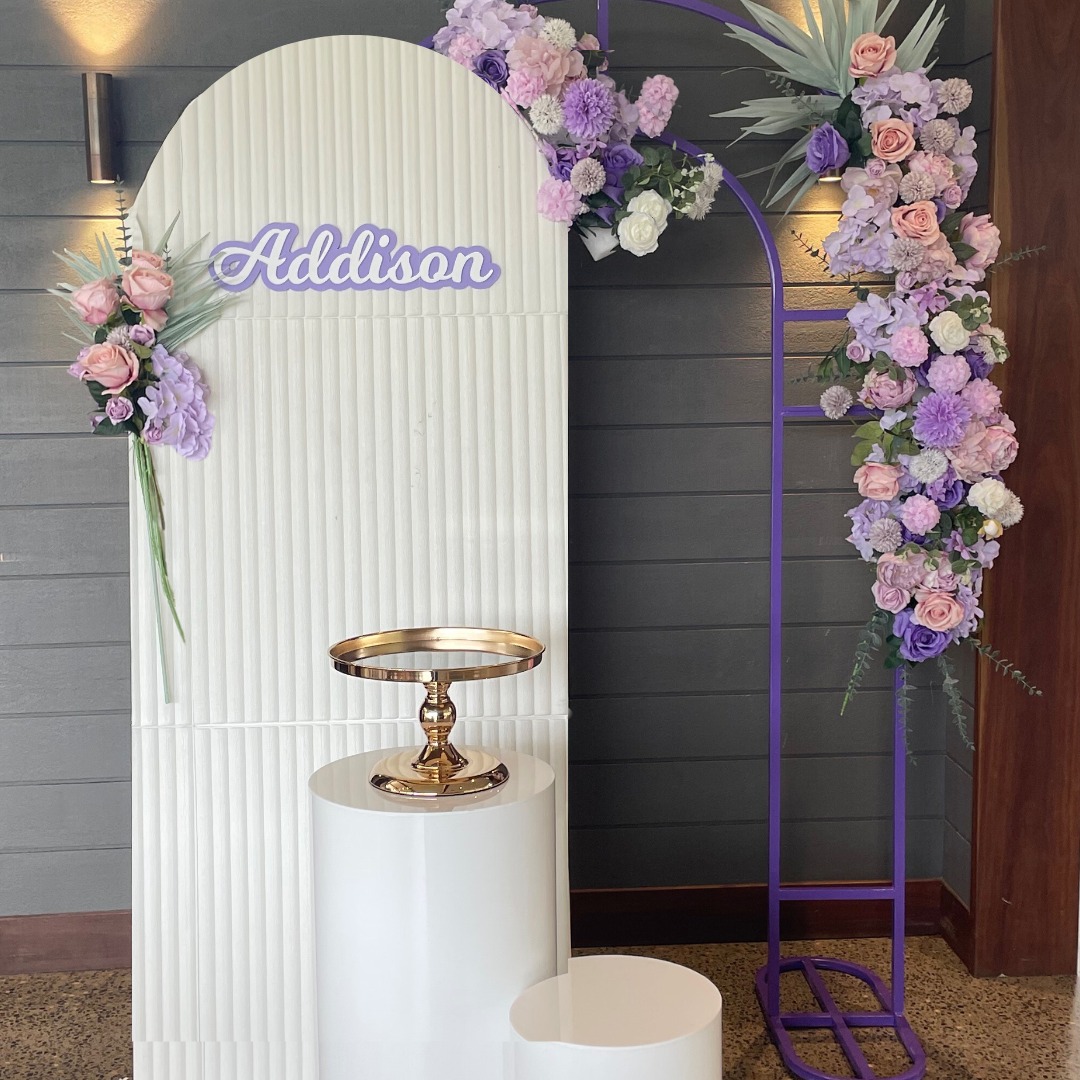 This pretty little set up for baby Addison! Thanks to @maccreationsau yet again for another amazing sign! and Thank you to @partymamma for the plinths! #floraldisplay #centralcoastevents #eventstylistcentralcoast #christening #1stbirthday #1stbirthdaydecor #centralcoastnsw #balloonstylist #centralcoastdecorator