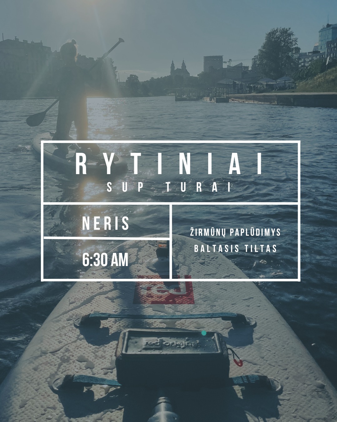 🌅 Rytinė ramybė. Tu, vanduo ir bundantis Vilnius.
Prieš dienos darbus plaukiame Nerimi – ramiai, be triukšmo, stebėdami, kaip saulė kyla virš miesto.
Jei nori pradėti dieną energingai, balansu ir gamtos terapija – rytinis turas kaip tik Tau.
🕖 Startas – 6:30
📍 Pradžia – Žirmūnų paplūdimys.
🧘♀️ Pabaiga – netoli Baltojo tilto. Įprastai turo dalyviai atplaukia iki 8:00, bet viskas priklauso nuo irklavimo greičio.
➡️ Įsigytas bilietas yra registracija į turą. Bilietus įsigyti galima: www.gosup.lt/miesto-turai pasirinkus norimo turo datą tvarkaraštyje.
📣 Rezervuok vietą rytiniam turui dabar!
#varomsupint