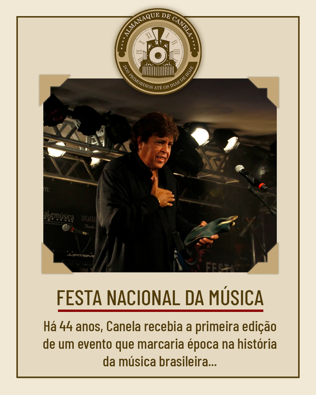 🎶 Há 44 anos, Canela recebia a primeira edição de um evento que marcaria época na história da música brasileira. A Festa Nacional da Música nasceu no icônico Hotel Laje de Pedra, reunindo grandes nomes e transformando a cidade em palco para encontros inesquecíveis.
Quer saber como tudo começou? Conheça essa história no portal do Almanaque de Canela!
Link na bio! 🔗
#FestaNacionalDaMúsica #AlmanaqueDeCanela #LajeDePedra