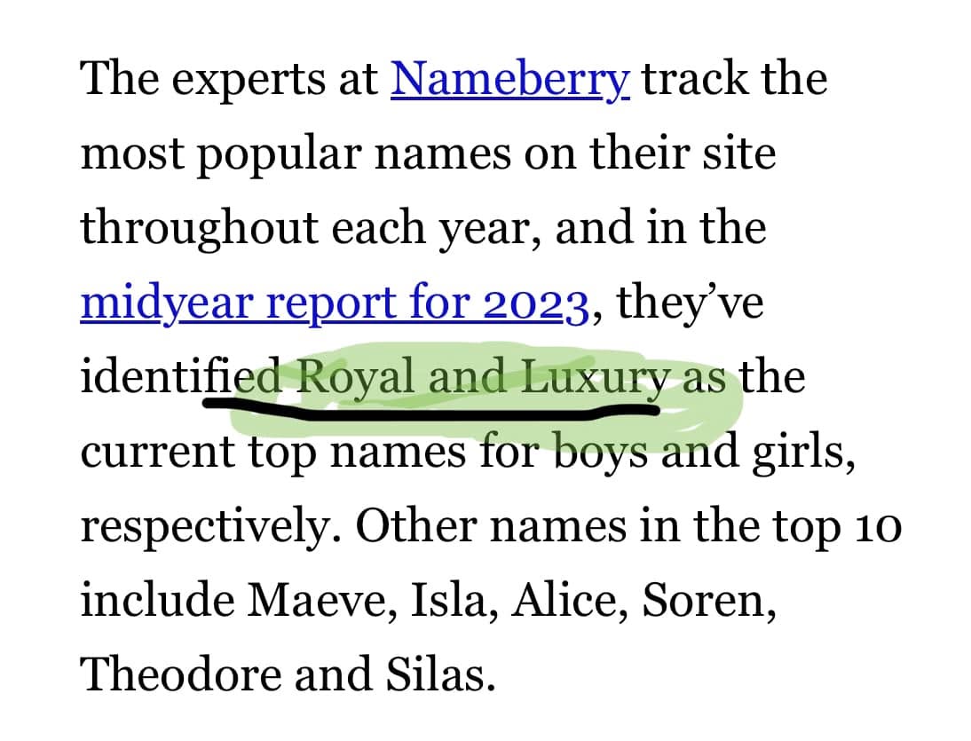 You'll never guess what the most popular baby names are for 2023...