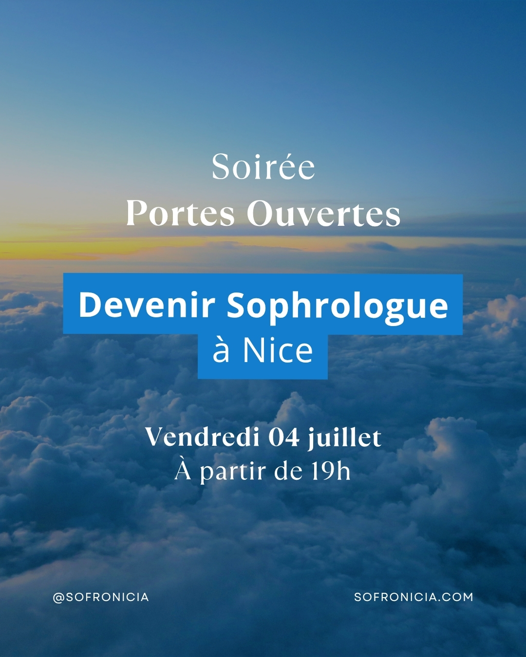 Nous ouvrons une nouvelle date pour une soirée portes ouvertes ! Venez découvrir notre école de sophrologie le vendredi 04 juillet à partir de 19h dans nos locaux à Saint-Laurent-du-Var !
✨ Pourquoi venir ?
- Rencontrez notre équipe pédagogique : Échangez avec nos formateurs passionnés et expérimentés.
- Découvrez notre formation : Informez-vous sur le parcours pour devenir sophrologue et les méthodes que nous enseignons.
- Posez toutes vos questions : Profitez d’un moment convivial et privilégié pour obtenir des réponses à toutes vos interrogations.
- Intégrez la formation : Saisissez l'occasion de vous inscrire à notre formation en formule semaine qui démarre en mai.
📅 Vendredi 04 juillet
🕖 À partir de 19h
📍 École Sofronicia, 40 boulevard Jean Ossola, Saint-Laurent-du-Var
💬 Événement gratuit et ouvert à tous
Ne manquez pas cette occasion unique de découvrir notre école et les dessous d'une nouvelle carrière passionnante.
Inscrivez-vous dès maintenant !
🔶 Inscription obligatoire, places limitées 🔶
📧 ecole@sofronicia.com
📞 06 84 70 51 29
🖥️ www.sofronicia.com