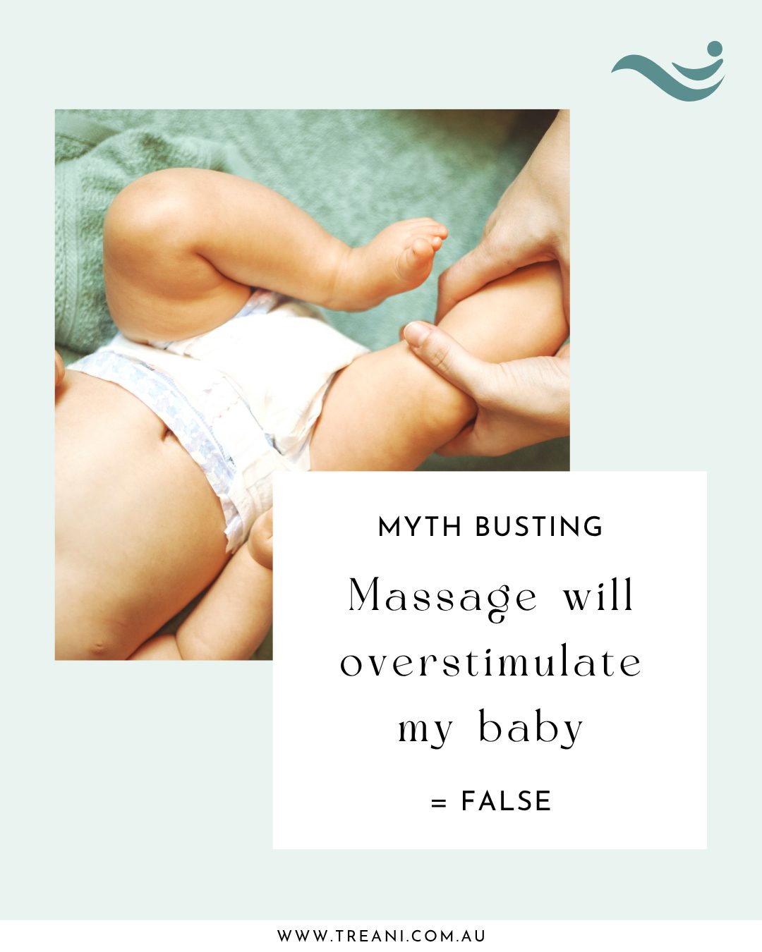 Worried baby massage might be too much?
When done correctly and at the right time, massage helps babies calm down and feel secure. It's fun and educational too – babies learn about their bodies and parents learn to read their baby's cues with confidence.
Baby massage is about connection, not stimulation.
Explore more at www.treani.com.au
#BabyMassageMyths #InfantMassageAustralia #CalmConnectedConfident #TreaniBlossom #BondingWithBaby #NewMumSupport #GentleParentingAustralia #PNDAwareness