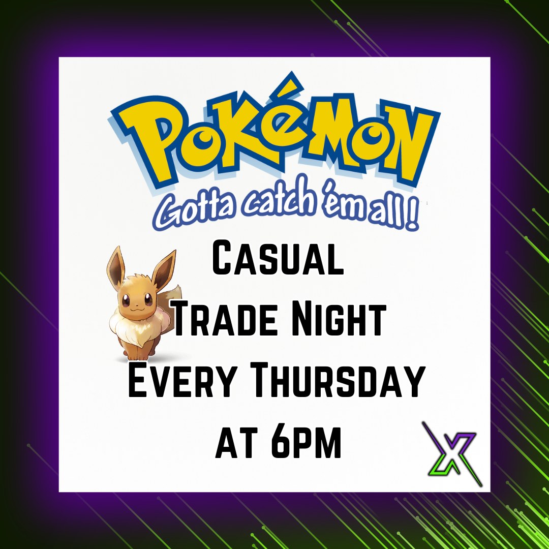 Bring your trade binders! This is a free trade event open to all Pokémon traders and players.
#pokemontcg #azpokemon #azpokemoncommunity #pokemoncommunity #az #tradenight #pokemontrainer #pokemonleague #pokemon #azpokemontcg #tcg #tcgplyer #tcgseller #tcgonline #tradingcardgames #tradingcardshop #cardshop #hobbyshop #az #goodyearaz #westvalleyaz #nextlevelgamingaz