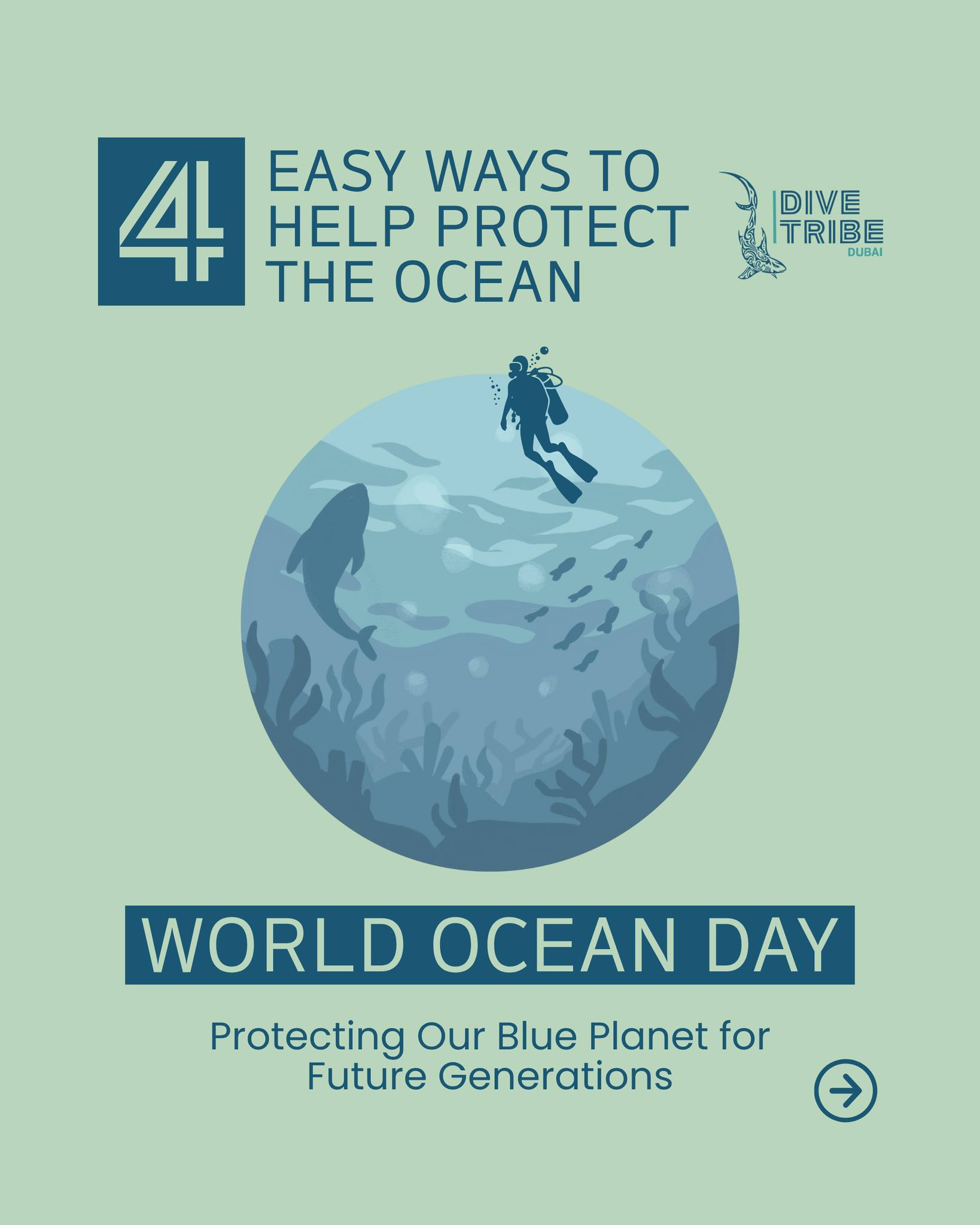 🌎 The ocean gives us everything - from the air we breathe to the adventures we live for. Here are 4 easy ways you can help protect it. Let’s be part of the solution!
#WorldOceansDay #DiveTribeDubai #OceanLove #ProtectWhatYouLove #ScubaWithPurpose #BluePlanet #ReefSafe #DiveForChange