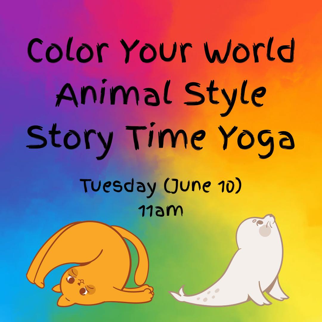 Celebrate Summer Reading Program animal style! Get wiggly and silly with a couple of stories all about animals and the colorful (and sometimes gross) world they live in!
#yoga #adventuresinyoga #healthyhabitsstartyoung #childrensyoga #adventureyoga #healthyhabitsstartearly #kidsyoga #storytimeyoga #storytimeyogafun #storytimeyogaforkids #healthybodyhealthymind #healthybody #keepgrowing #yogaadventures #yogaadventure