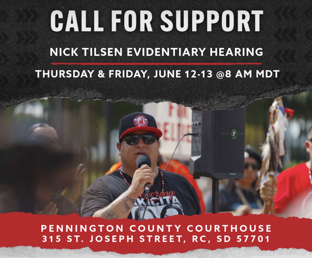 ACTION ALERT ✊🏽
NDN Collective has been pushing for a federal investigation into the Rapid City Police Department for over 3 years for this exact issue. This fight is bigger than just Nick Tilsen. It’s about protecting movement leaders, movement organizations, our right to free speech, and to demand justice for those harmed by colonized white supremacist systems and structures.
Nick is a devoted father, son, uncle, spiritual helper, mentor, and leader respected by his elders, the broader movement, and Indigenous Peoples’. This is his legacy - they won't define or diminish it. This is a violation of constitutional and human rights.
Nick has an evidentiary hearing on June 12 and 13, 2025 at the Pennington County Courthouse, where we aim to prove not only his innocence but the pattern of targeted attacks against Indigenous Peoples' by the Rapid City Police Department (RCPD). We need your help to ensure this hearing doesn't go to trial and to secure Nick's freedom!
Here are a few ways you can support Nick Tilsen:
1. Sign this Petition (& encourage others to sign)
2. Donate to the NDN Legal Fund
3. Call or email the Pennington County States Attorney’s office asking them to drop the charges: Phone: (605) 394-2191 OR Email: sao_all@pennco.org and larar@pennco.org
4. Share this information with a friend or on social media to bring attention to the injustices happening in South Dakota.
CLICK HERE TO TAKE ACTION 👇🏽
https://actionnetwork.org/petitions/drop-the-charges-against-nick-tilsen?source=direct_link&
OR GO TO ndncollective