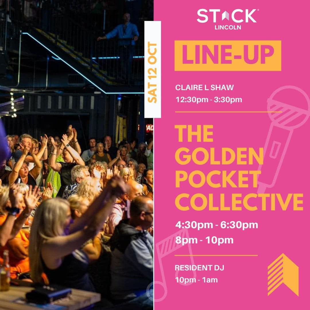 Tomorrow! Gigging with the Golden Pocket Collective, 5 piece party band. We’re at STACK Lincoln for 2 shows! 4.30-6.30pm and 8-10pm! Come on down!