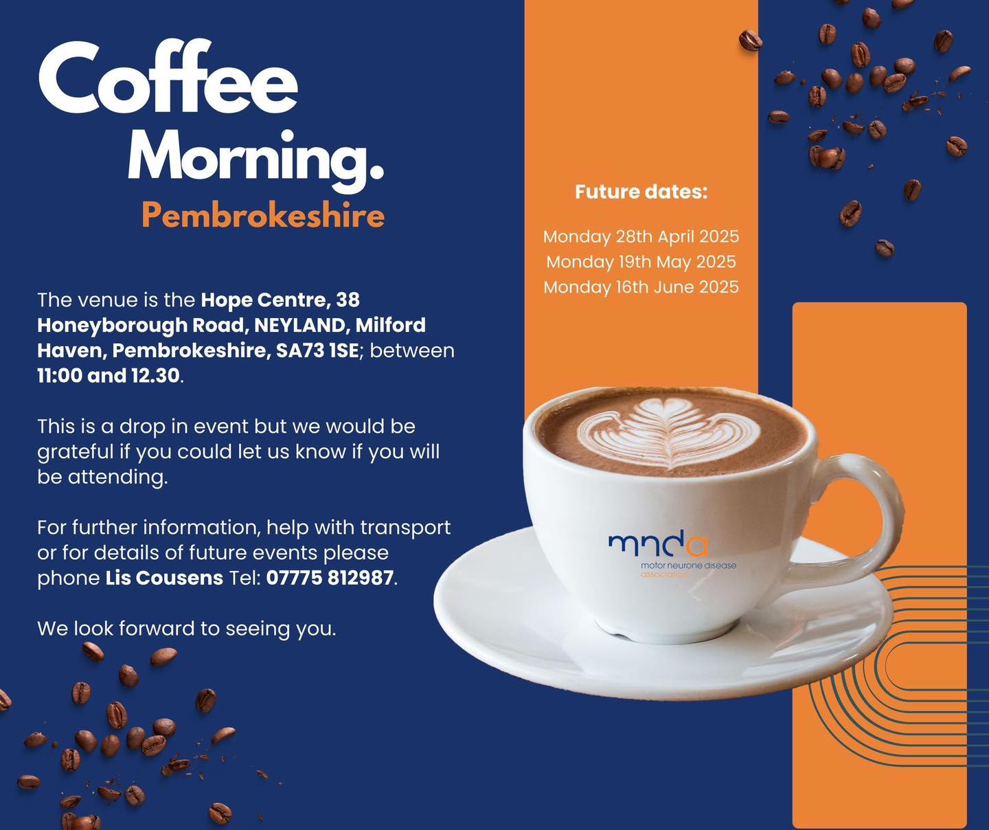 Donโt forget to join us at one of our coffee mornings next week! We would love to see you there โ๏ธ ๐