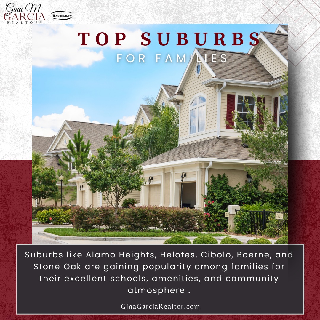 Looking for the perfect place to call home in San Antonio? Suburbs like Alamo Heights, Helotes, Cibolo, Boerne, and Stone Oak are attracting families with their excellent schools, family-friendly amenities, and vibrant community vibes.
Whether it's top-notch education or a welcoming atmosphere, these areas have it all!
👉 Ready to make a move? Visit GinaGarciaRealty.com to find your ideal home!
#SanAntonio #FamilyLiving #TopSuburbs #CommunityVibes #RelocateWithEase #GinaGarciaRealty