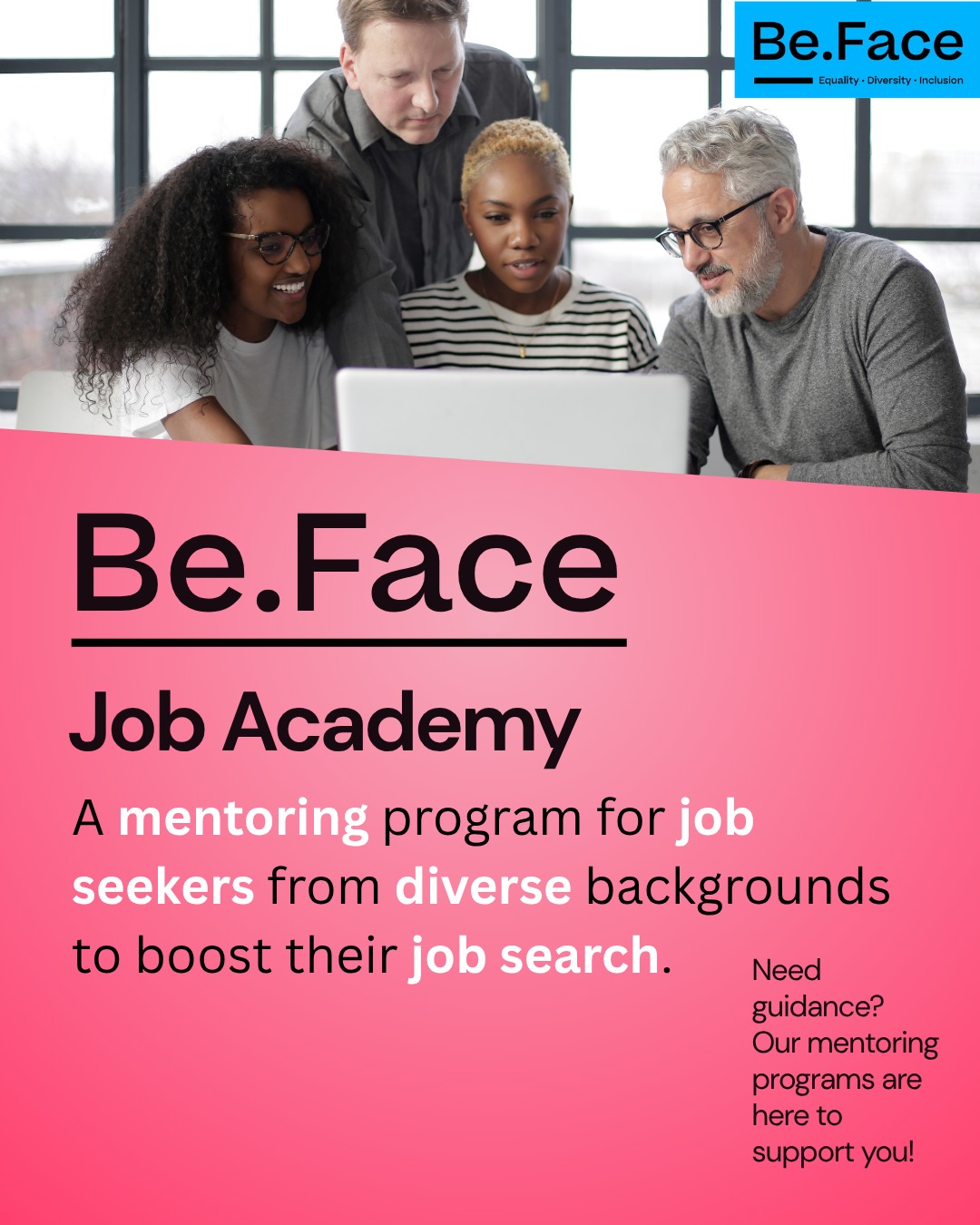 (FR)🚀 Tu veux booster ta recherche d’emploi ?
Tu es issu·e de la diversité et tu veux être accompagné·e par un·e mentor engagé·e ?
👉 La Job Academy de Be.face est faite pour toi !
Pendant 6 mois, tu bénéficies de :
✨ Mentorat personnalisé
🛠️ Ateliers pratiques
🌐 Opportunités exclusives (stages, workshops, networking)
💬 Swipe le carrousel pour découvrir comment ça fonctionne !
📩 Intéressé·e ? Postule maintenant via le lien en bio.
📱 Et n’oublie pas de nous suivre pour ne rien manquer !
--------------------------------------------------------------------------------
(EN)🚀 Ready to boost your job search?
From a diverse background and looking for real support?
👉 The Job Academy by Be.face is here for you!
Over 6 months, you’ll get:
✨ Personalized mentoring
🛠️ Practical workshops
🌐 Exclusive opportunities (internships, workshops, networking)
💬 Swipe through the post to see how it works!
📩 Interested? Apply now via the link in bio.
📱 And don’t forget to follow us for updates and success stories!
#BeFace #mentorship #mentorshipprogram #mentoring #inclusion #diversity #representationmatters #equalitymatters #empoyerment #diversetalent #JobSearchJourney #CareerSupport #InclusiveHiring #WorkplaceInclusion #CareerGrowth #jobsearch #jobseeker #belgium