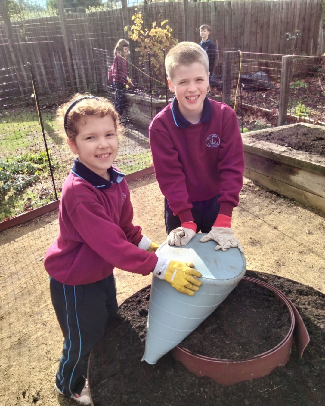 🌿 Our students rolled up their sleeves this week and got busy in the garden 🌿
On Tuesday, they worked together to move 2 cubic metres of compost into our garden beds. It was a big job, but with muddy boots and lots of teamwork, they got it done! There was plenty of laughter, learning, and a real sense of achievement.
We are preparing the garden for lemon, lime and mandarin trees, a chicken fodder bed, edible perennials and seasonal veggies chosen by the students 🍋
The garden is quickly becoming a space where students can explore sustainability, healthy living, and connect with nature in meaningful ways. We can’t wait to see what starts to grow!
#SJB2025 #stjohnthebaptistprimaryferntreegully #melbournecatholicschools #HopeFilledCommunity #enrichedcommunities #lightingtheirpath #catholiceducation