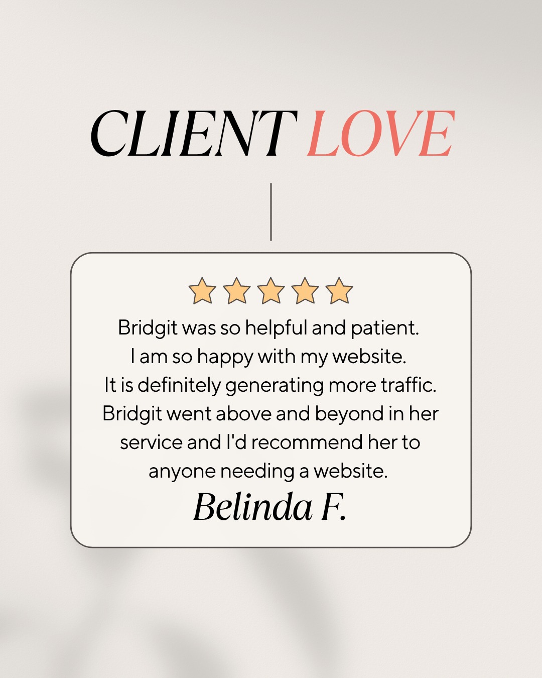 There’s nothing better than seeing a glowing review pop up from a website I’ve had the absolute joy of designing, especially when it’s from a beautiful biz like Forever Medical Electrolysis. 💗
I poured so much love into this one, so reading such kind words honestly has made my whole week.
Thank you Belinda, for trusting me to bring your brand to life online. It looks so nice and is functioning how you wanted it to, and I’m beyond thrilled you love it as much as I do.
If you’re ready for a website that feels like you and works as hard as you do, let's chat. 👩💻
#wixdesigner #thelittlebusinessco #shopifydesigner #webdesignhelp #websitedesigner #goldcoastwebdesign #brisbanewesitedesigner