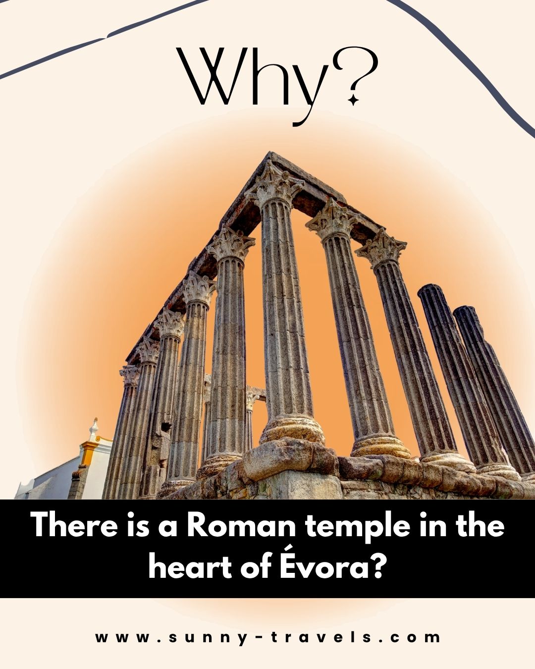 Did you know? There’s a Roman temple in the heart of Évora — and it’s still standing.
In the middle of the Alentejo landscape, Évora hides one of the best-preserved Roman monuments in the Iberian Peninsula: the Temple of Diana (though historians now believe it was actually dedicated to Emperor Augustus).
Built in the 1st century AD, this majestic structure has survived invasions, earthquakes and centuries of urban transformation. At one point, it was even used as a butcher shop — which ironically helped preserve it!
Évora isn’t just about ancient stones. It’s a living museum, where Roman ruins stand beside medieval walls, Gothic cathedrals and traditional Alentejo cuisine.
Want to explore Portugal’s deep roots?
Our Évora tour offers an unforgettable journey through time.
📍 Discover it at www.sunny-travels.com
#EvoraTour #PortugalUnveiled #HistoryLovers #RomanPortugal #AlentejoAdventures #SunnyTravels