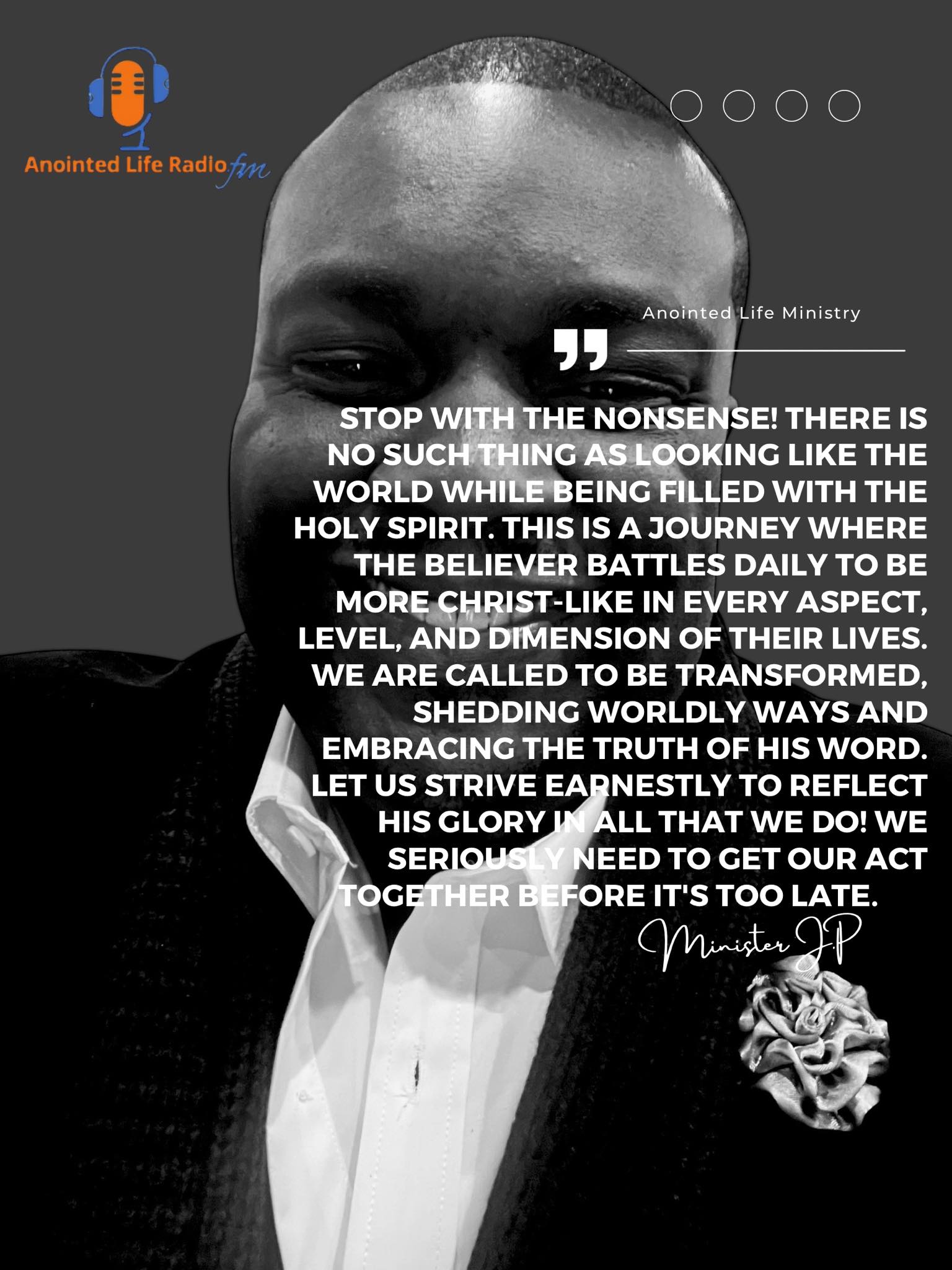 Stop with the nonsense! There is no such thing as looking like the world while being filled with the Holy Spirit. This is a journey where the believer battles daily to be more Christ-like in every aspect, level, and dimension of their lives. We are called to be transformed, shedding worldly ways and embracing the truth of His Word. Let us strive earnestly to reflect His glory in all that we do! We seriously need to get our act together before it's too late. #WithChrits’sLove