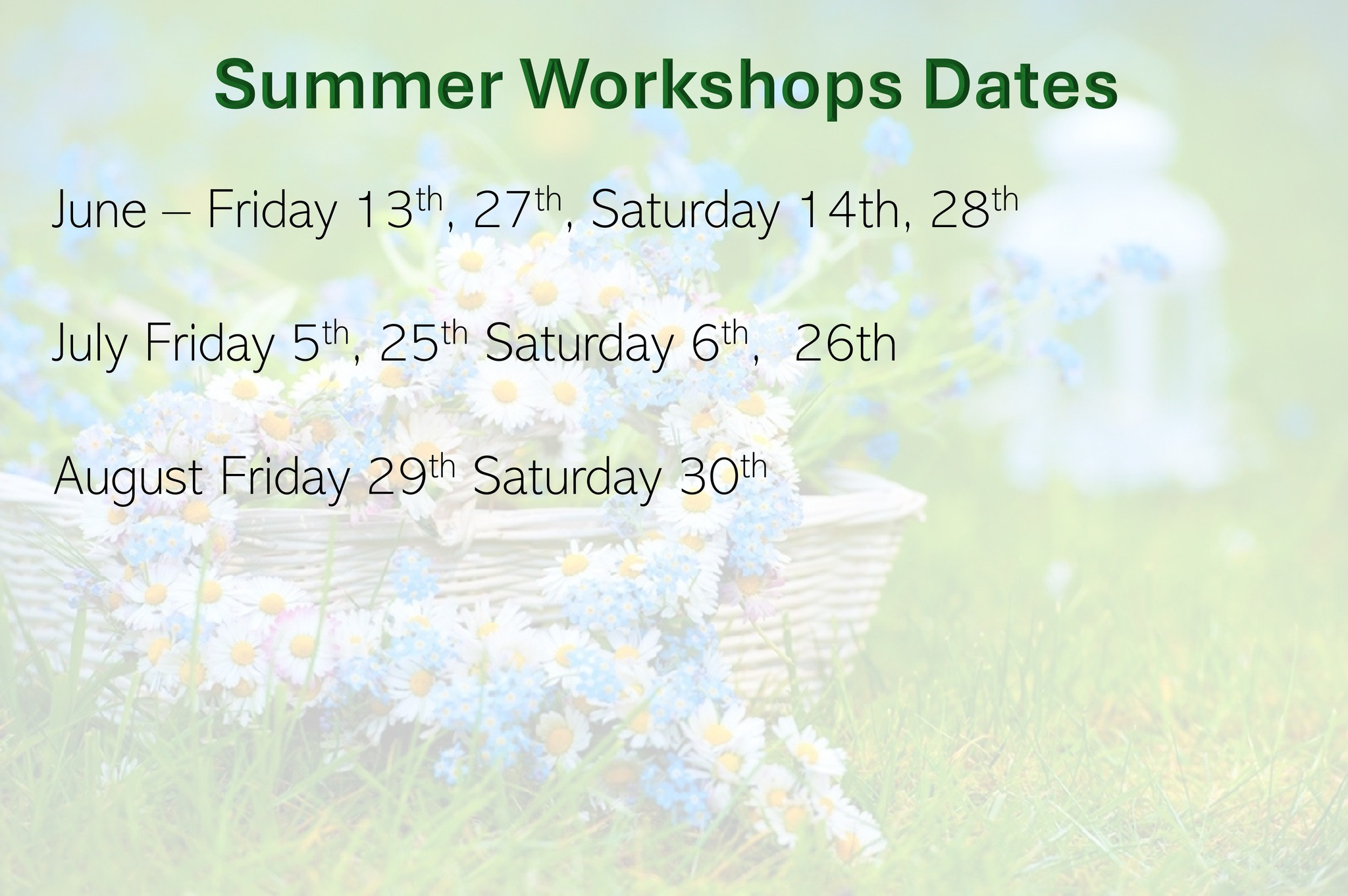 There are still a few workshops left for the summer. If you would like a girls get together and to learn a new skill please let me know. You don't even need to all do the same craft as we could do two different things. Bookings require a £10 deposit to secure your place. Message to book
