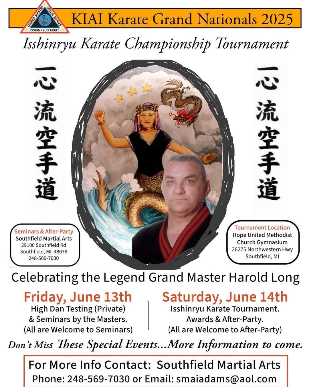 Isshinryu Family Karate
I had the pleasure to participate in the excellent KIAI Karate Grand Nationals in Southfield, MI. Grand Master Harold Long was honored during the event. There were great Master’s seminars with insights into kata bunkai, movements and weapons defense. The tournament was very well attended and had great competitions.
It is a great event and would recommended to anyone practicing Isshinryu.
I enjoyed meeting friends and participating in great competitions!
Keigu,
Sensei John McKinnon