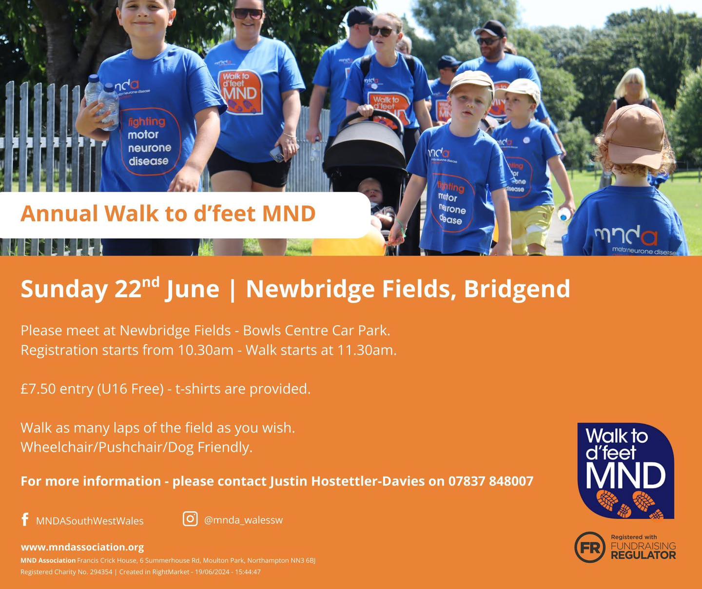 Join us THIS SUNDAY at newbridge fields bridgend for our annual walk to Dโfeet.
The course is such that you can do as much or as little as you like. Wheelchair and pushchair friendly and if you work up an appetite there will be bacon rolls available after!
Hope to see you there!