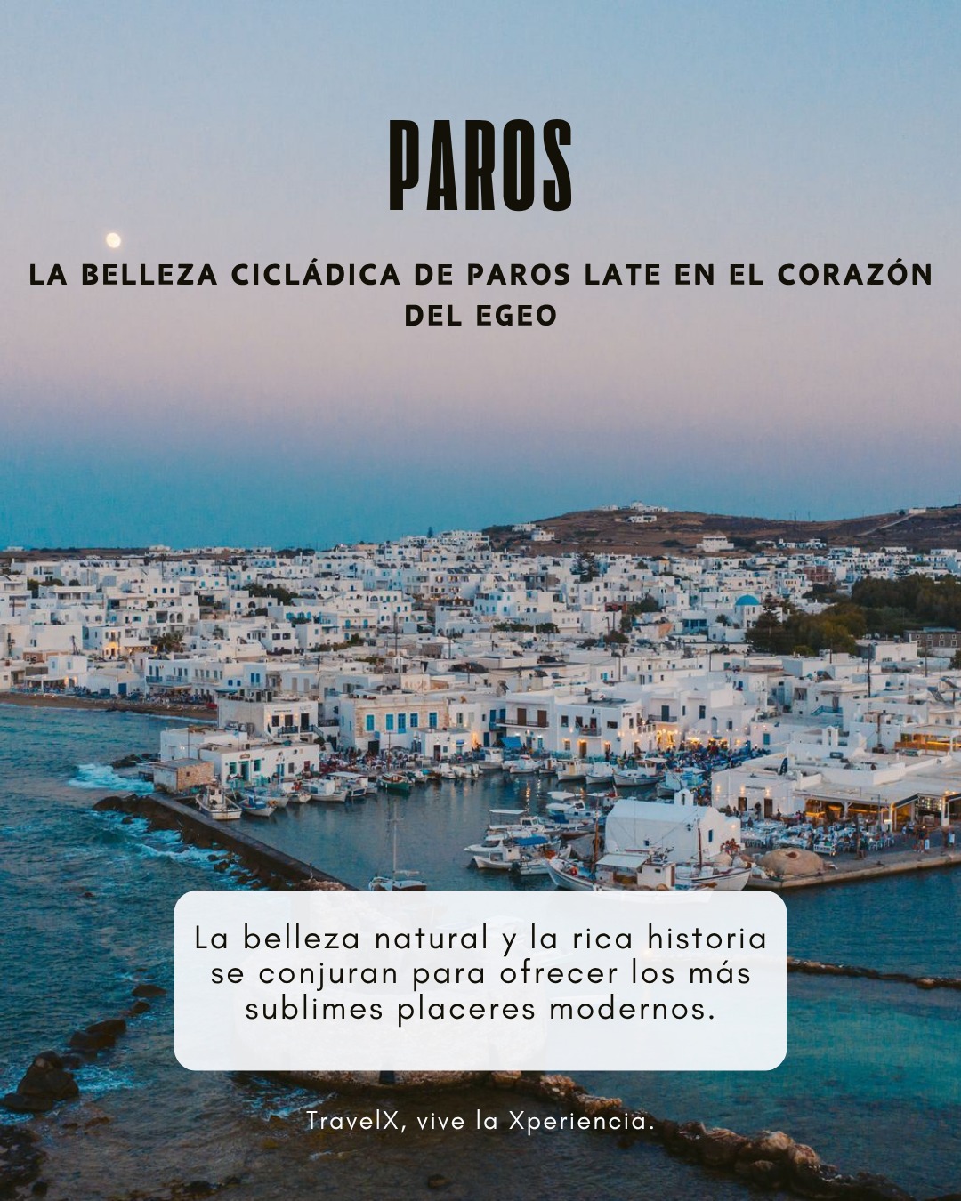 Paros recibe a sus visitantes en el corazón de las Cícladas y los invita a explorar su belleza, sus hermosas playas de aguas cristalinas y sus impresionantes paisajes.
#parosgreece #islanddreaming #viajaresvivir #DescubreGrecia #viajacontravelx #mediterraneanvibes #greekislands #travelgreece