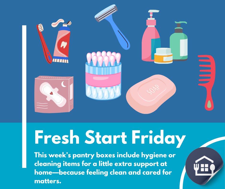 🧼 Fresh Start Friday!�This week’s pantry boxes include hygiene or cleaning items for a little extra support at home—because feeling clean and cared for matters.
Look for items like:�
✔️ Soap�
✔️ Toothpaste�
✔️ Dish liquid�
✔️ Laundry detergent (small)
A clean home and a full pantry = peace of mind. 💙
www.ccofstb.com