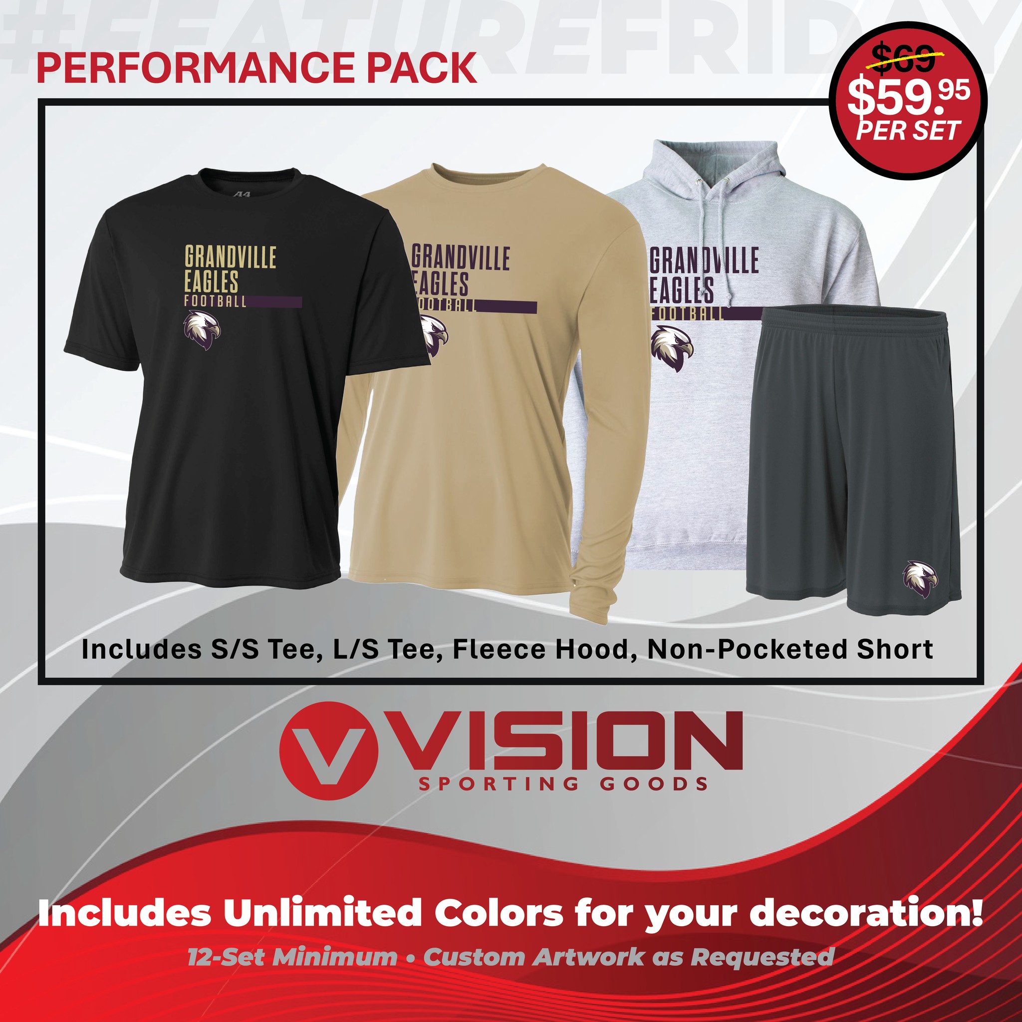 🔥 #FeatureFriday is here and so is our most popular bundle for back-to-school teams!
The Performance Pack includes everything your athletes need to show up and show out:
• Short Sleeve Tee
• Fleece Hoodie
• Game-ready Shorts
• Custom Artwork with Unlimited Colors
✅ All this for only $59.95 per set (12-set minimum).
Now’s the time to get your order in before fall season hits! 🏈🏐⚽
📩 Message us to lock in your pack today.
#TeamVision #BackToSchoolGear #AthleticDirectors #CoachLife #CustomUniforms #SportsMinistry