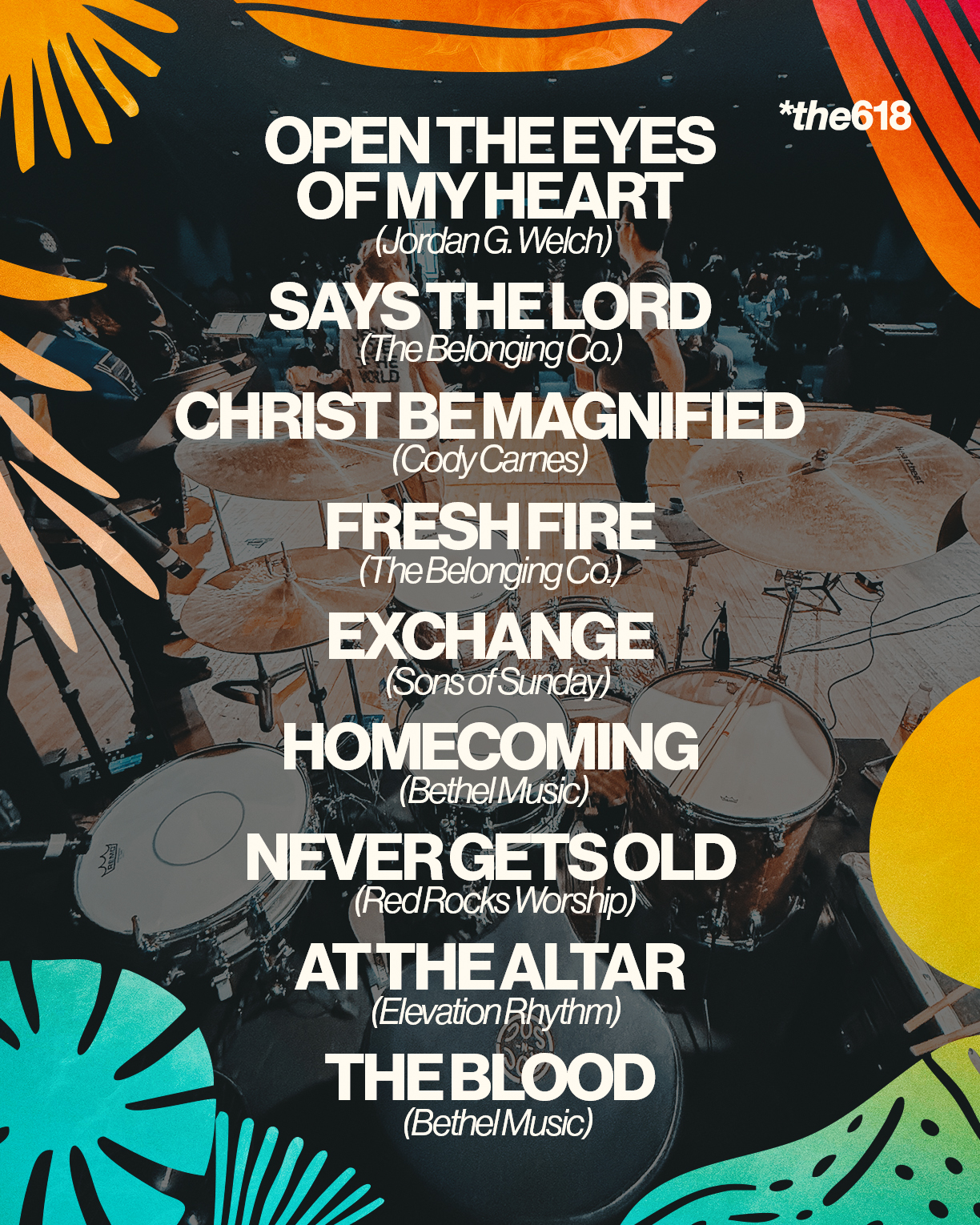 Sunday Setlist; SEE YOU THERE! THIS Sunday - 6:00pm at The Rock Church (Enter Through Door #12 in the back parking lot) 515 Airport Rd. Centralia, IL 62801