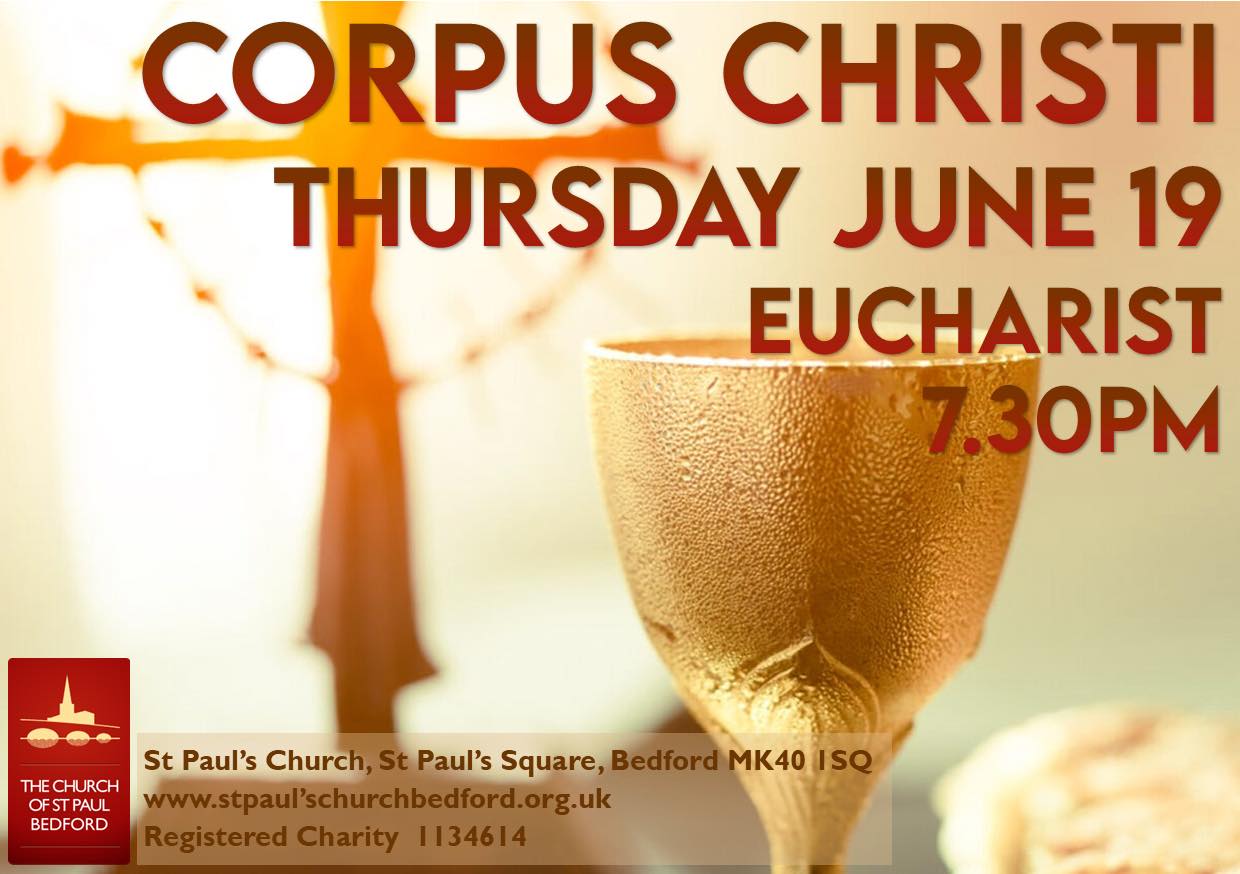Please join us for the Feast of Corpus Christi tomorrow evening Thursday June 19 at 7.30pm. Also known as the Day of Thanksgiving for Holy Communion, Corpus Christi celebrates Holy Communion as the central act of Christian worship and has a history in the Anglican calendar going back to the 13th century.