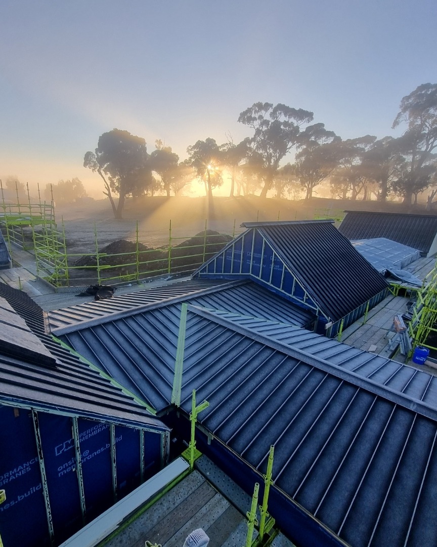 🌅 Experience the enchanting beauty of a frosty morning sunrise in Kyneton!
This captivating shot is part of an ongoing project we are completing for @passivebuilders, showcasing the stunning Night Sky Matt Colorbond in a Standing Seam design.
A heartfelt thank you to Jack, our skilled roofer/photographer, for capturing this remarkable shot! Hope you didn't freeze up there?
Stay tuned for more updates on this exciting project!
#Kyneton #Sunrise #FrostyMorning #PassiveBuilders #Colorbond #StandingSeam #Roofing #Photography #NatureBeauty #MorningVibes #JackTheRoofer #ConstructionLife #HomeDesign #BuildingDreams #OutdoorPhotography #Roofplumbing #WinterMornings #ProjectUpdate #ArchitecturalDesign #Inspiration #Macedonranges