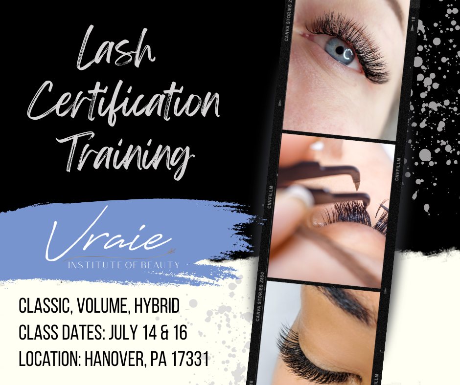 ✨ Don't forget! Our next Lash Certification Class is coming up July 14 & 16 💕
Hands-on training...Kit included...Certification
Spots are limited...secure yours now!
📍Hanover PA
#lashtraining #beautybosses #estheticstraining #cosmetology #esthetician