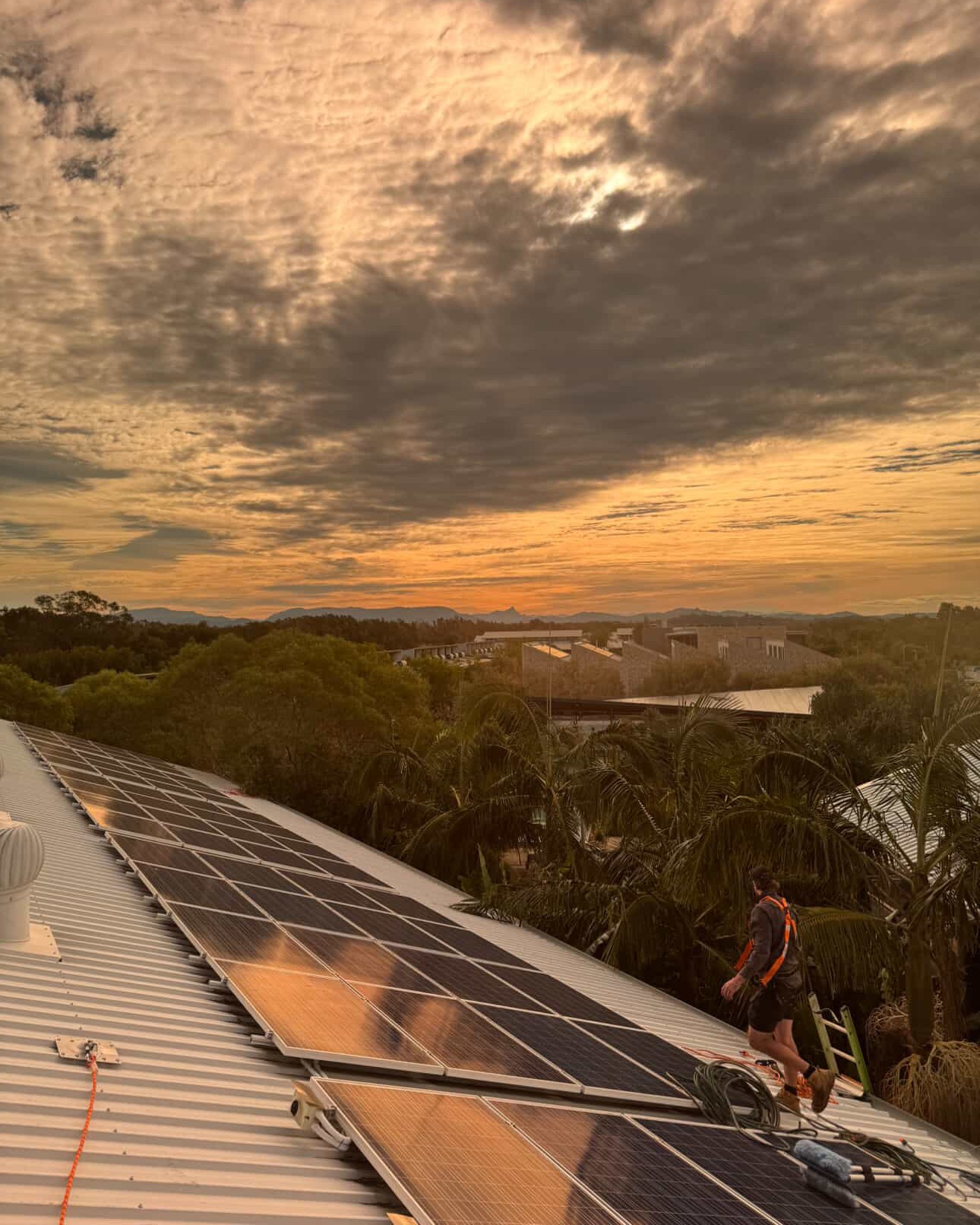 Solar service and clean — can’t say the view from up here’s bad either #solarenergy #solarmaintenance #solarbatteryrebate