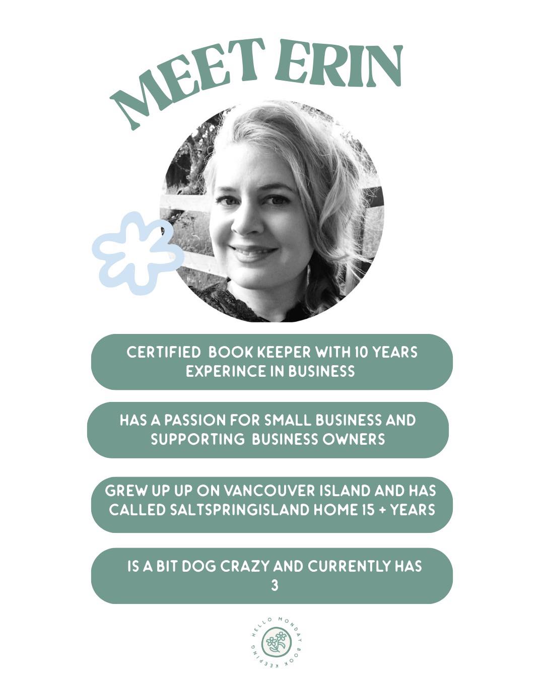 Hello 👋
I’m Erin, your friendly bookkeeper.
✔️Certified Bookkeeping Services
✔️Professional
✔️Trustworthy
Needing help with your books, connect with me for a free consultation.
Email info@hellomondaybookkeeping.com
#saltspringislandbc #cowichanvalley #hellomondaybookkeeping #saltspringislandbusinesses #saltspring #canadianbookkeeper #britishcolumbia #sidneybc #gulfislands
