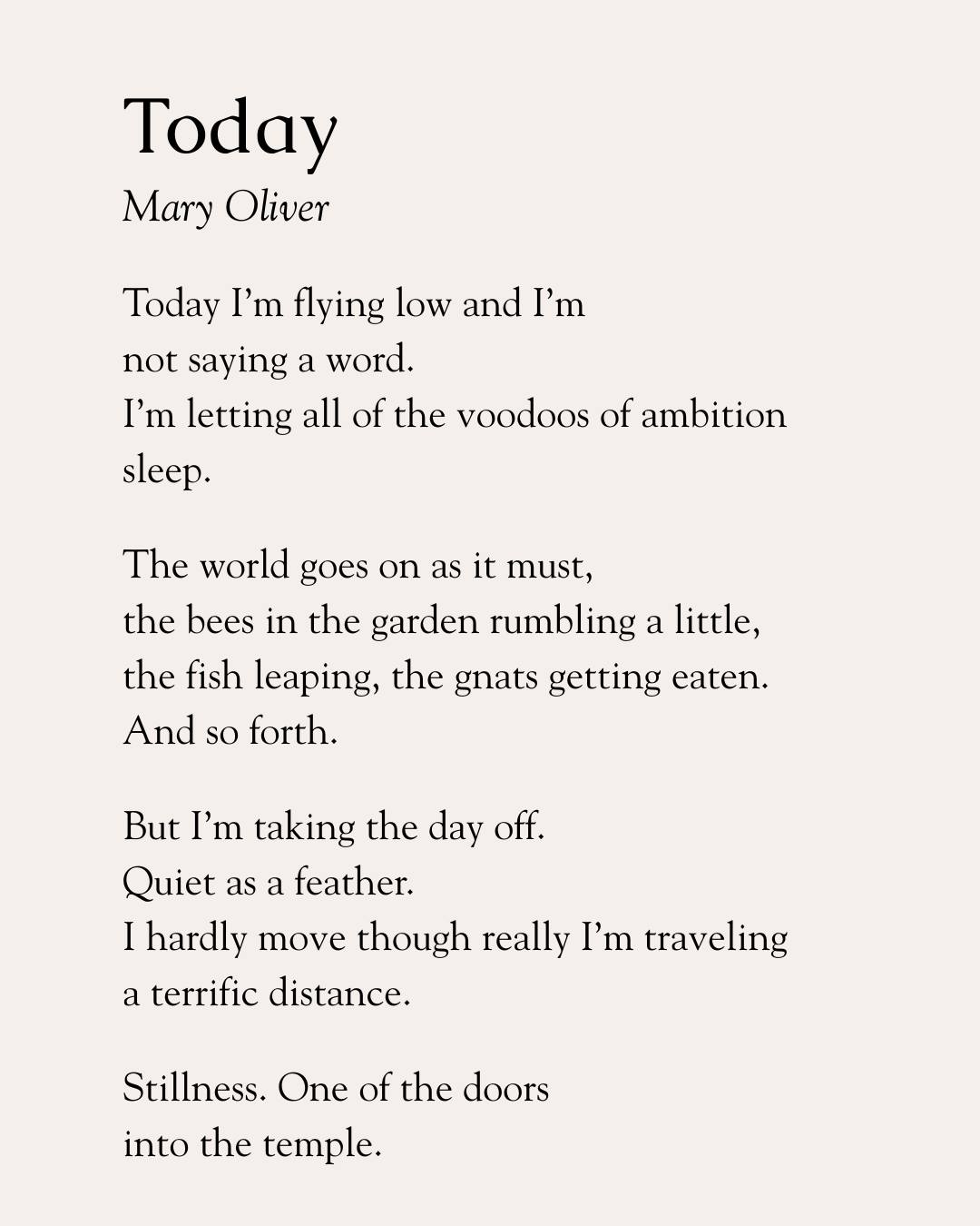 Genom kursen i biblioterapi som jag gick under vårterminen har jag återupptäckt poesin. Älskar Mary Olivers dikter. 🤩
"Stillness. One of the doors into the temple." Var hittar du stillhet?
Har du någon favoritpoet eller favoritdikt? Tipsa gärna i kommentarsfältet!
#dikter #poesi #biblioterapi #maryoliver #today #stillhet #reflektioner
