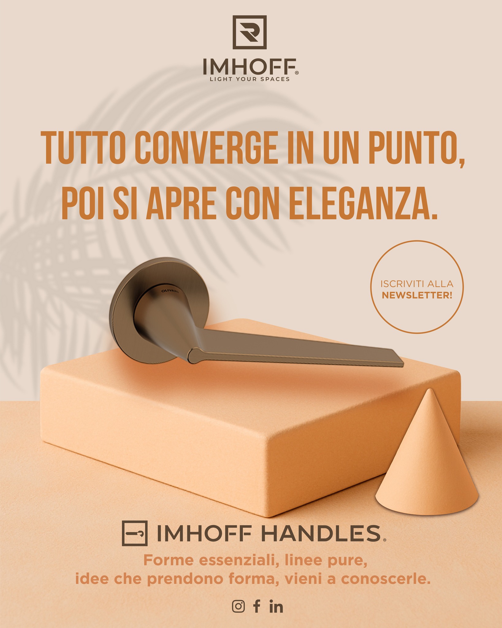 Tutto converge in un punto, poi si apre con eleganza 🔺
È proprio in quel punto che nasce ciò che amiamo: forme, dettagli, emozioni. Scopri il nostro shop online, pronto ad accoglierti con stile.
#imhoffsrl #imhoffhandles #Foggia #Handles #maniglie #onlineora #homedecor #casa