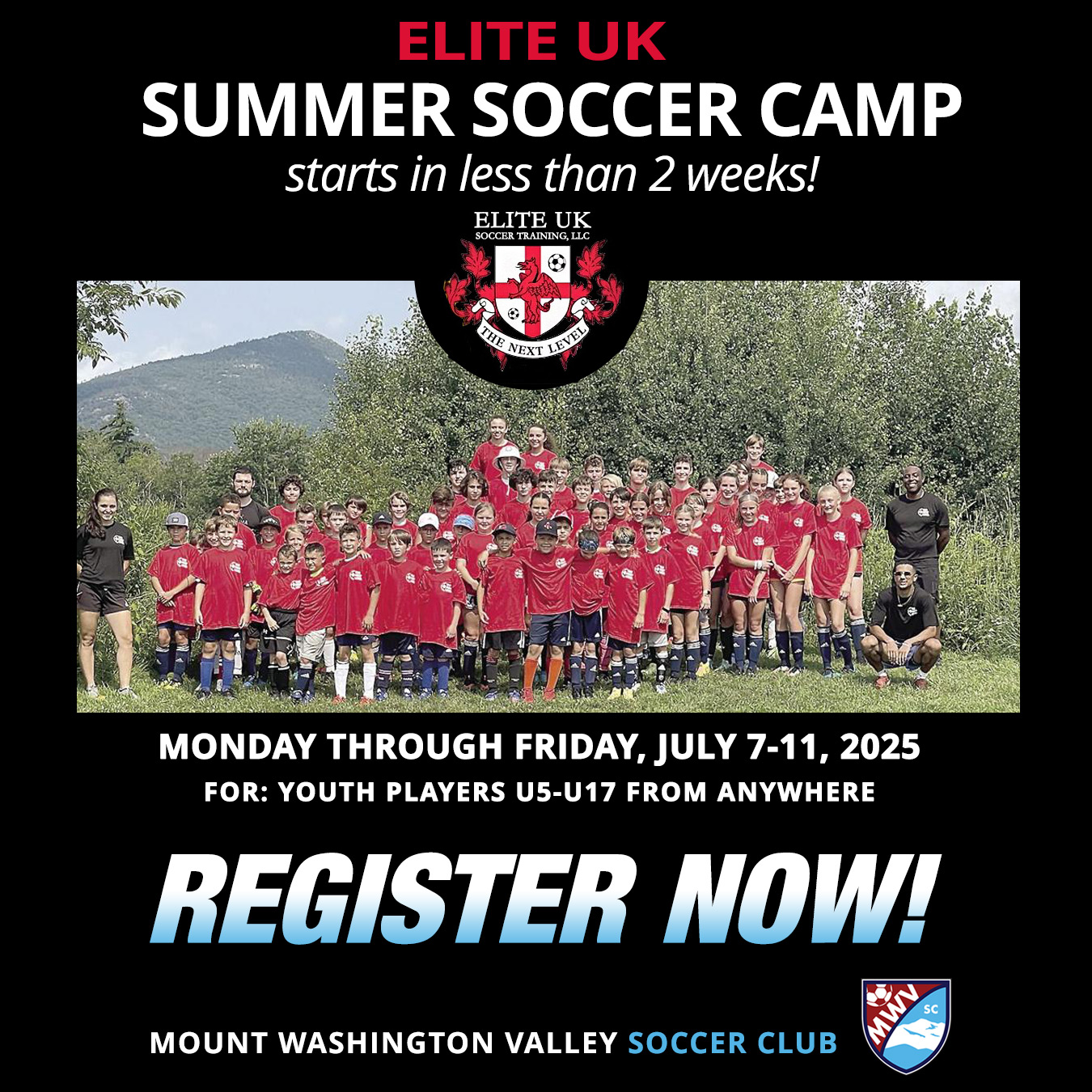 Not signed up yet? Register for summer soccer camp now:
https://www.mwvsoccer.com/summer-soccer-camp 
For more info:  https://www.mwvsoccer.com/summer-soccer-camp
***
#mwvsc #MWVSoccer #summercamp2025 #NHsummercamp #NHsoccer