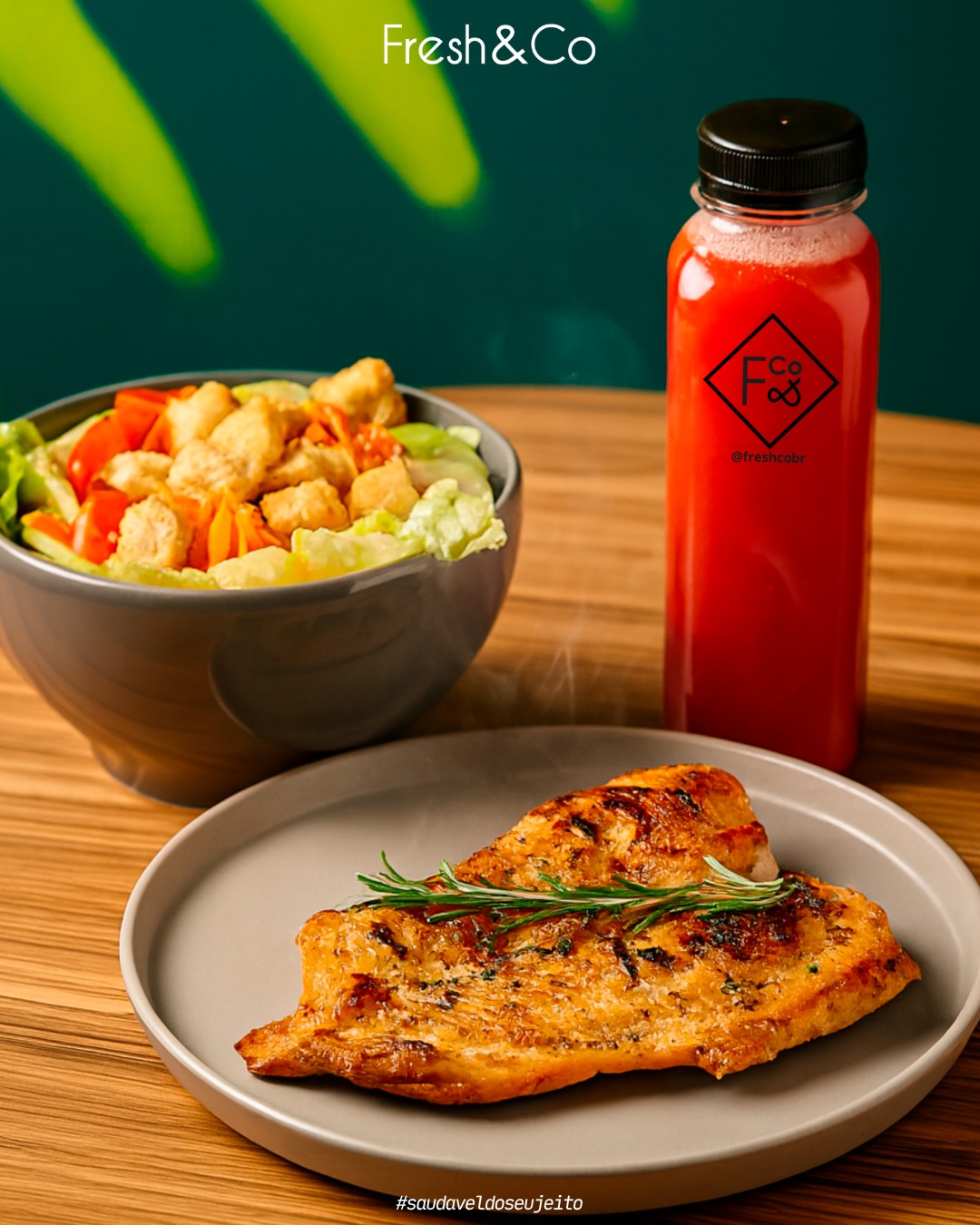 A fome bateu grandona hoje? A gente resolve com um combo completo e delicioso! 🥗
Side salad fresquinha, grelhado no ponto e bebida da casa pra acompanhar. É sabor, leveza e energia num só pedido.
Peça agora pelo app e ganhe 5% de cashback!