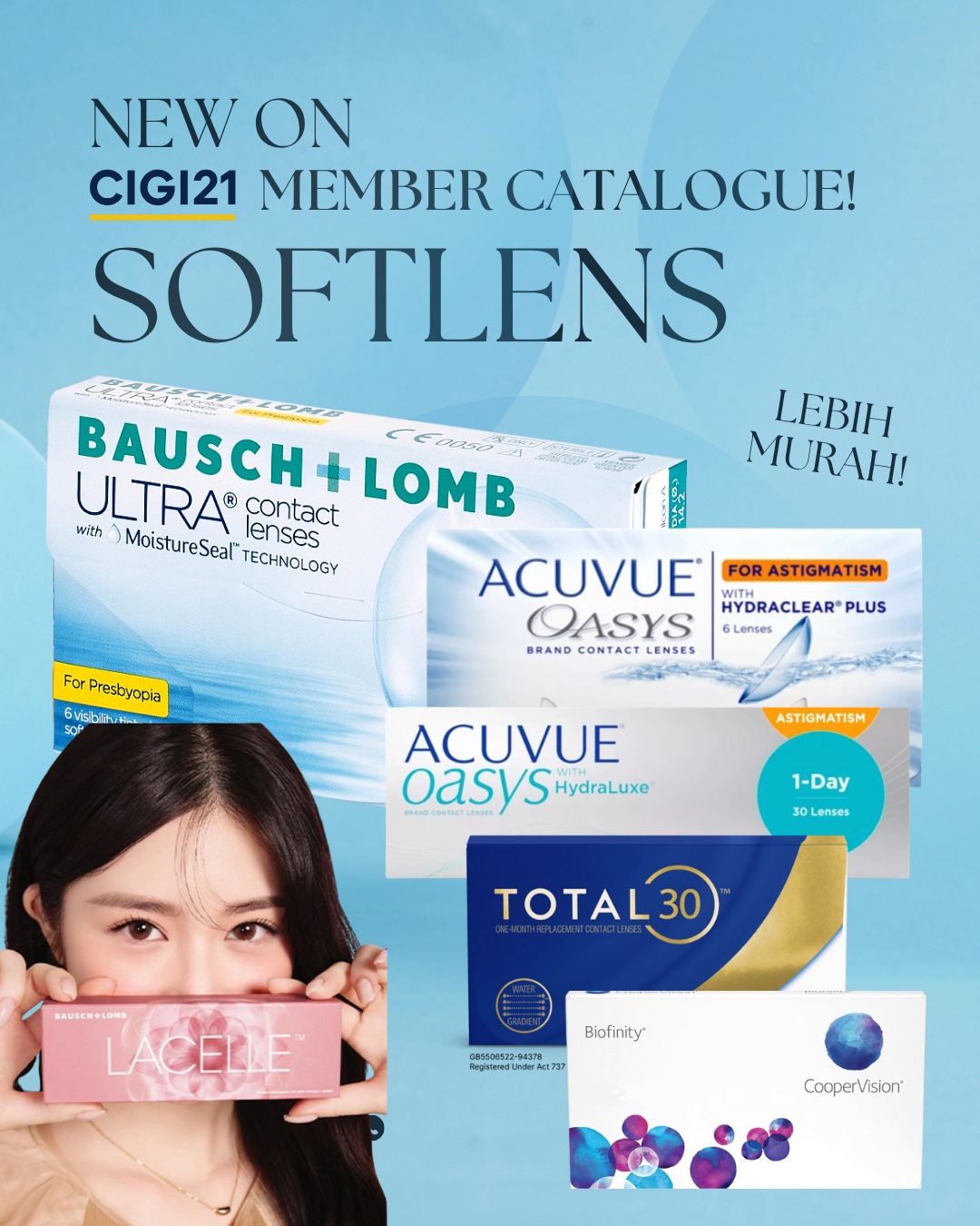📣 NEW! SOFTLENS DI CIGI21 MEMBER CATALOGUE 💙
Brand-brand terkenal seperti:
👁️ Acuvue
👁️ Bausch+Lomb
👁️ Cooper Vision
✨ Lebih murah, lebih lengkap — khusus untuk member CIGI21!
💬 Pre-order langsung dari Korea
📦 Ready untuk dikirim ke seluruh Indonesia
🆓 DAFTAR SEKARANG GRATIS!
📱 Chat kami di WhatsApp: 0812 8032 7127
🌐 www.cigi21kr.com
📸 IG: @cigi21.kr
#jastipkorea #softlensmurah #softlenskorea #acuvue #bauschlomb #biofinity #cigi21 #kbeautyindonesia #preorderkorea #lensimportkorea
