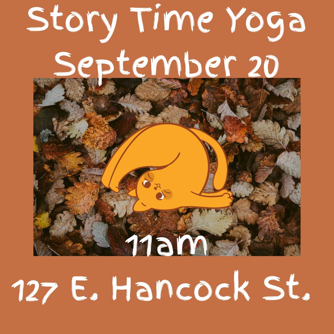 Fall into autumn with a silly, wiggly story time yoga Saturday at the Hancock branch of the library. Free fun for the kiddos 💕
#yoga #adventuresinyoga #healthyhabitsstartyoung #childrensyoga #adventureyoga #healthyhabitsstartearly #kidsyoga #storytimeyoga #storytimeyogafun #storytimeyogaforkids #healthybodyhealthymind #healthybody #keepgrowing #yogaadventures