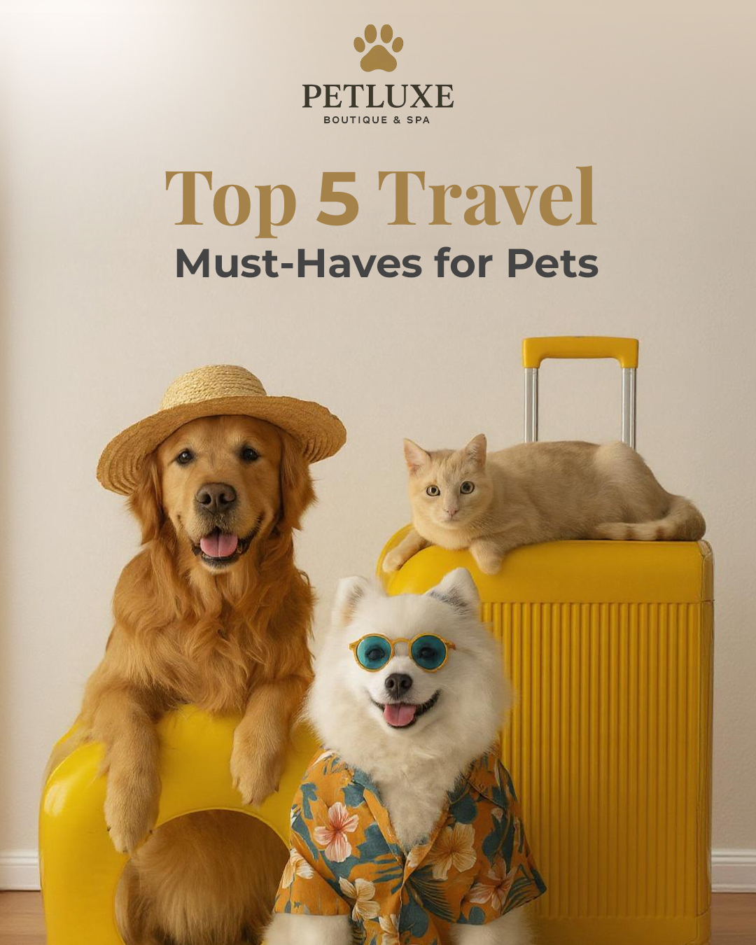 Heading off on an adventure? Don’t forget your pet’s essentials. ✈️🐾
Here are 5 must-haves to keep them comfy, calm, and safe on the go:
• Travel Crate — Airline-approved & breathable
• Collapsible Bowl — Hydration on the go
• Comfort Item — Favourite toy or blanket
• Health Kit — Meds, flea protection, ID tags
• Clean-Up Pack — Wipes, waste bags
✍️ Save this list before your next trip!
.
.
#PetLuxe #TravelWithPets #FelineCare #AbuDhabi #cats #Grooming #Pet #HappyPets #PetTravel #PetEssentials