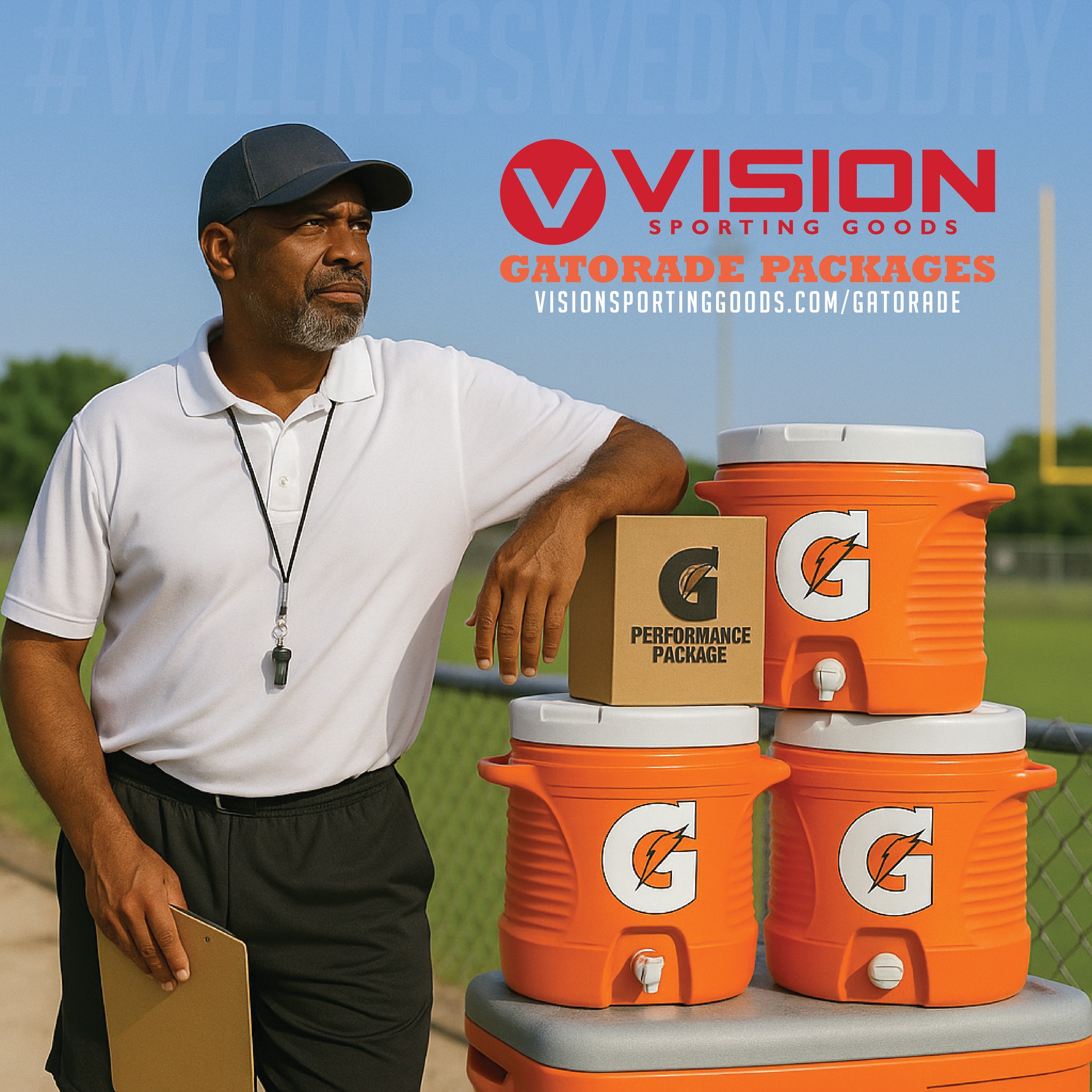 It’s #WellnessWednesday, Coach.
New budgets just dropped—and fall sports aren’t waiting around.
Stay ahead of the heat with Gatorade Performance Packages for your team. Hydration = health. Fuel = performance.
🟧 Bundled.
🟧 Budget-friendly.
🟧 Built for student athletes.
📦 Visit: visionsportinggoods.com/gatorade
#GatoradeReady #FallPrep #TeamVision #PurposeBeyondTheGame