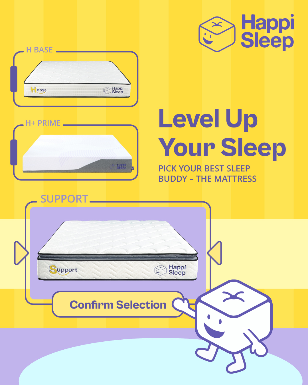 Dream room loading… 🛏️✨
Pick a mattress. Style it your way. Add Cubie-approved extras.
Your perfect bedroom? Just a few swipes away.
#HappiSleep #DreamWithUs #BuildYourDreamRoom