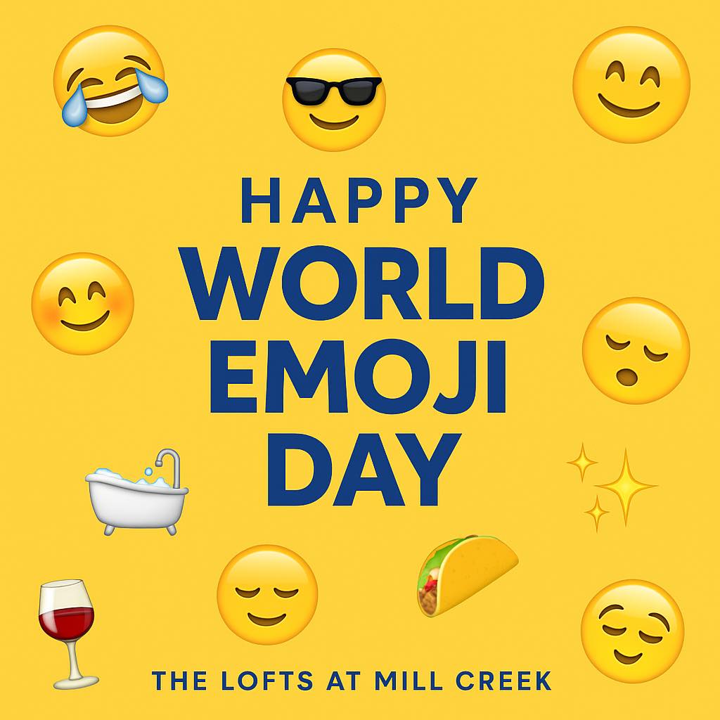 🌎🎉 Happy World Emoji Day! 🎉🌎
At The Lofts at Mill Creek, we know a picture is worth a thousand words... and sometimes so is an emoji! 😎📱
Drop a comment using ONLY emojis to describe:
🏡 Your favorite part of apartment living
🐾 Your pet’s personality
🧺 Your laundry day mood
🌮 Your dream dinner tonight
We’ll go first:
🛁🍷😴 — Our perfect Friday night
Let’s see what you’ve got! 👇👇👇
#WorldEmojiDay #LoftsAtMillCreek #EmojiGameStrong #ApartmentLiving #WinstonSalemVibes
