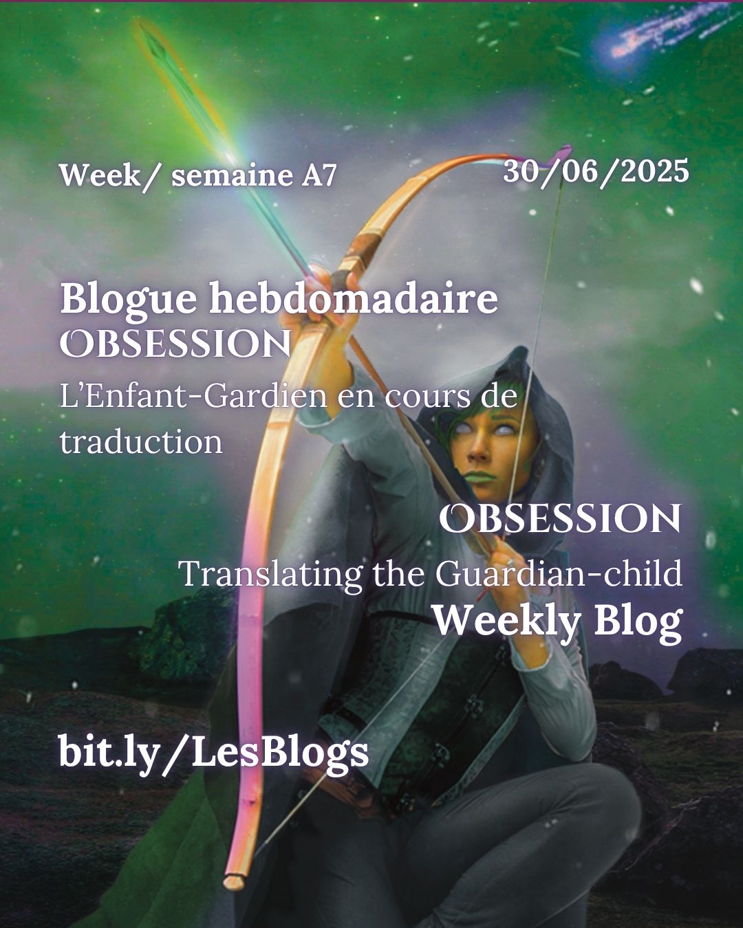 The blog is out! The anatomy of a novel, back to week A. Discover the writing process; follow the progress as translate Obsession, the first Elfian chronicle, a science fantasy novella from the Guardian-Child Series. Discover a new project: Redemption, a science fantasy novella from the Punk Nexus Series.
https://www.abalabee.com/post/translation-traduction-3
https://bit.ly/LesBlogs
Le blog est là! L’anatomie d’un roman, retour de la semaine A. Découvrez le processus d’écriture, suivez la progression de la traduction anglaise de la première chronique elfiane de l’Enfant-Gardien 4, Obsession, une science fantasy de la série de l’Enfant-Gardien. Découvrez un nouveau projet : Rédemption, une science fantasy de la série du Nexus Punk.
Join the Ancilian Tribe/ Adhérez à la tribu anciliane : bit.ly/ABALABEE
Read French Edition/ Lisez la série en français: bit.ly/Enfant-Gardien
Tell your story /Racontez votre histoire (30 min free): bit.ly/creativmentor
#abalabee #ancilians #sciencefantasy #fictionblogs #blogfiction