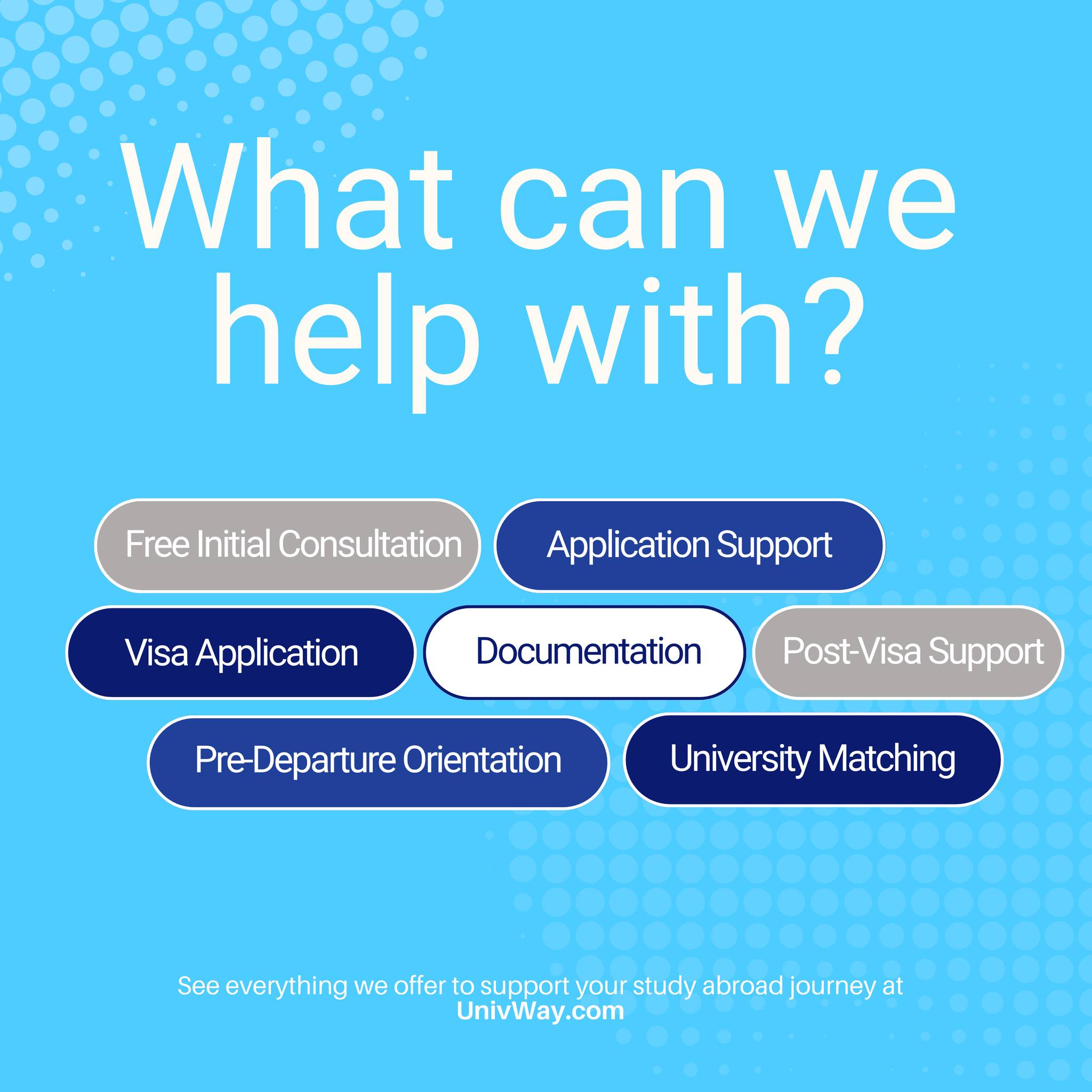 Need help getting started with your study abroad plans? 🌍✈️
From choosing a university to visa support and everything in between, UnivWay is here for you.
👉 Explore all the ways we can support your journey at UnivWay.com
#StudyAbroad #InternationalStudents #StudyAbroadJourney #GlobalEducation