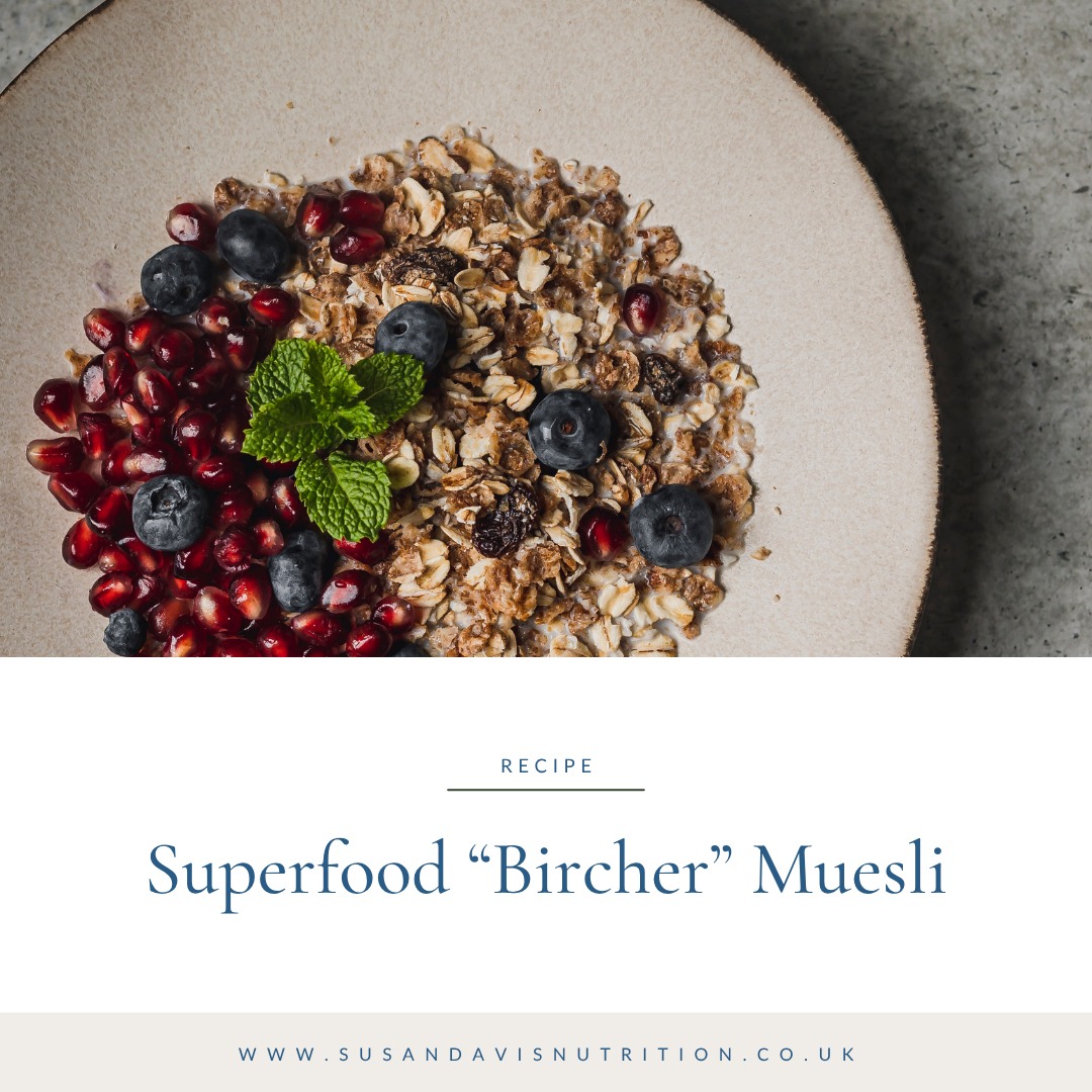 Superfood "Bircher" Muesli is one of the recipes we will use during our 7 day-Gentle Cleanse.
For 1 person:
40 gr rolled porridge oats
1 tbsp ground almonds/shredded coconut
1 tbsp mixed seeds
1/2 small apple grated
1-2 tbsp berries of choice
1/2 tps ground cinnamon
Place all of the ingredients in a bowl and cover with double to the amount of boiled water or plant based milk.
Stir and leave to thicken and plump up for a couple of minutes.
Enjoy with a dollop of thick natural yoghurt or as it is.
Alternatively leave the muesli prep to soak in plant based milk or water over night and add the freshly grated apple to serve for a quick nourishing breakfast!
#Superfoodbirchermuesli #7daygentlecleanse #guthealthnutritionist #nourishingbreakfast