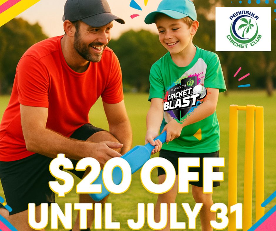 Cricket Blast brings families together!
From first catches to big smiles, Cricket Blast is where memories are made.
Whether you're helping with drills or clapping from the sidelines, parents are part of the action.
🎉 Join the fun this October – register before July 31 to save $20! ( Voucher Code - 84F1C714 )
Want to know more - contact us at https://www.peninsulacricketclub.com.au/contact
👉 Sign up now -https://www.playhq.com/cricket-australia/register/d16718
#peninsulacricket #woolworthscricketblast #northernbeachesmums #pittwaterlife
